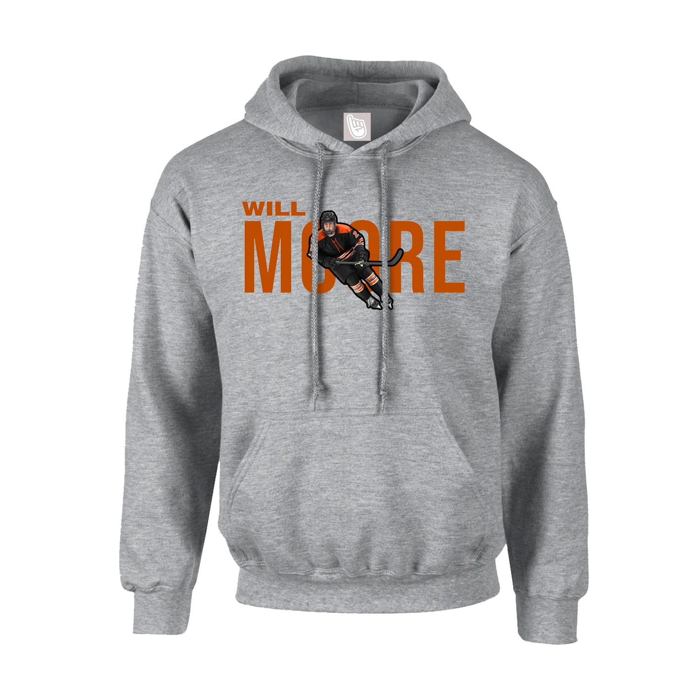 Hoodie — Player Name in Grey