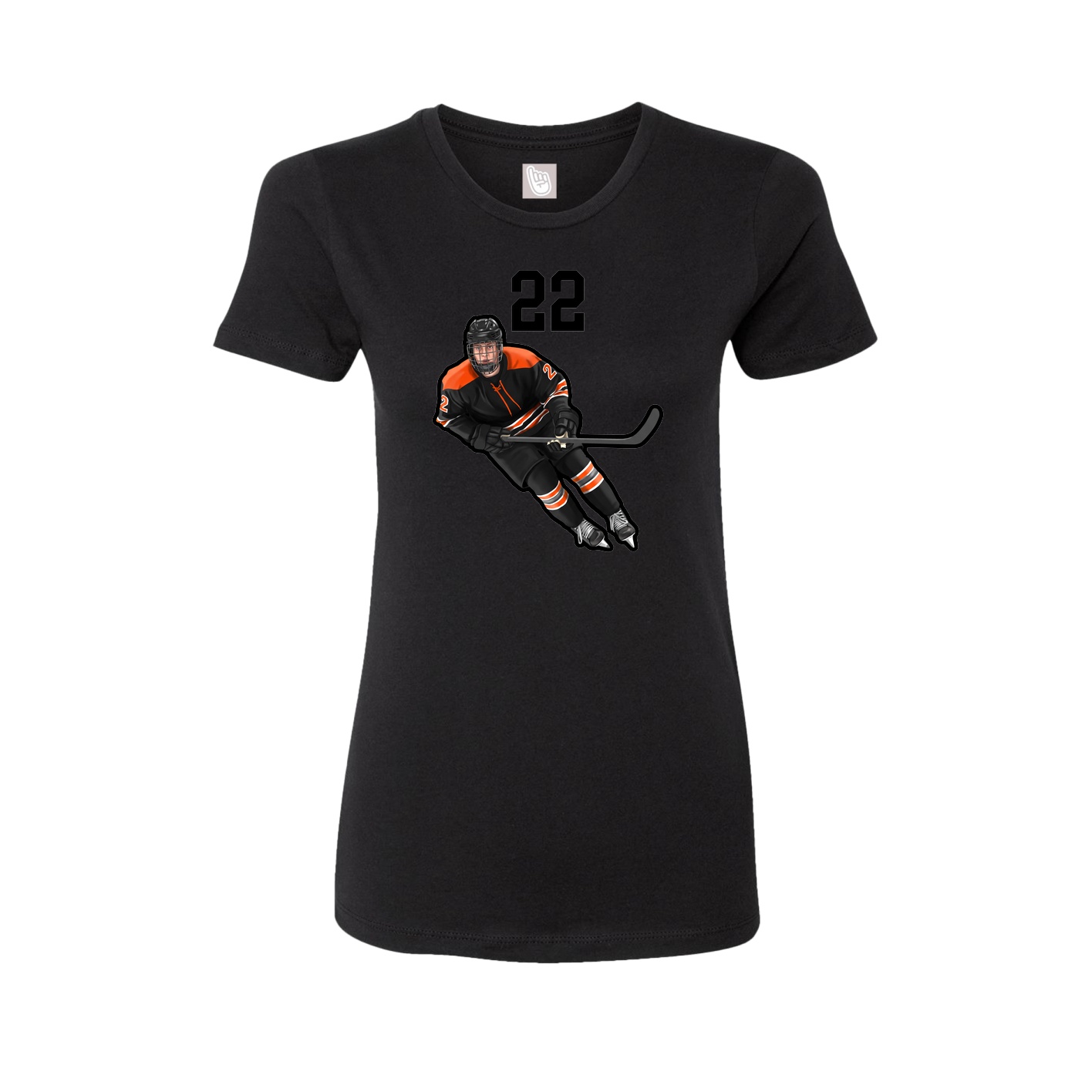Fitted Women's Tee — Number Top in Black