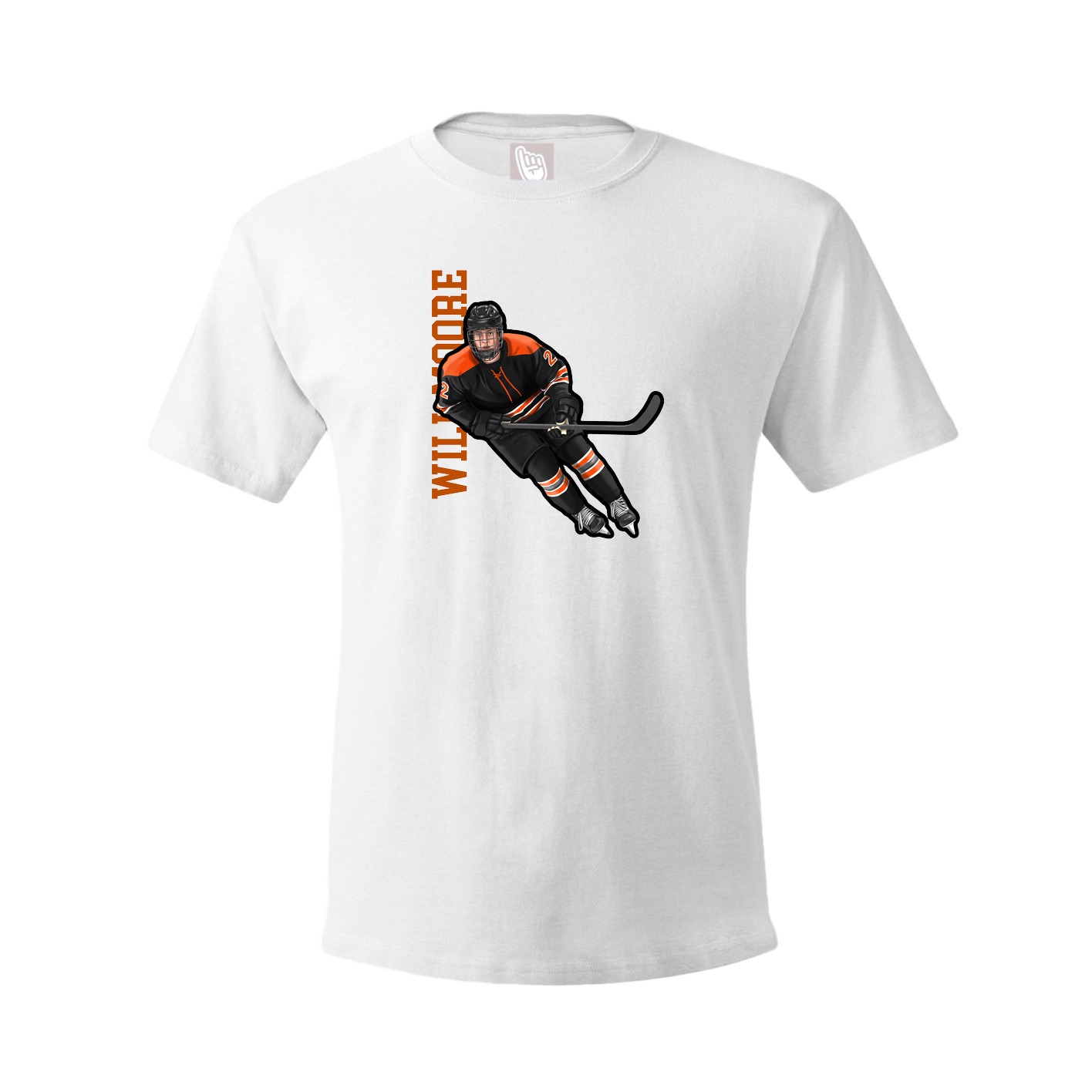 Tee — Name Vertical in White
