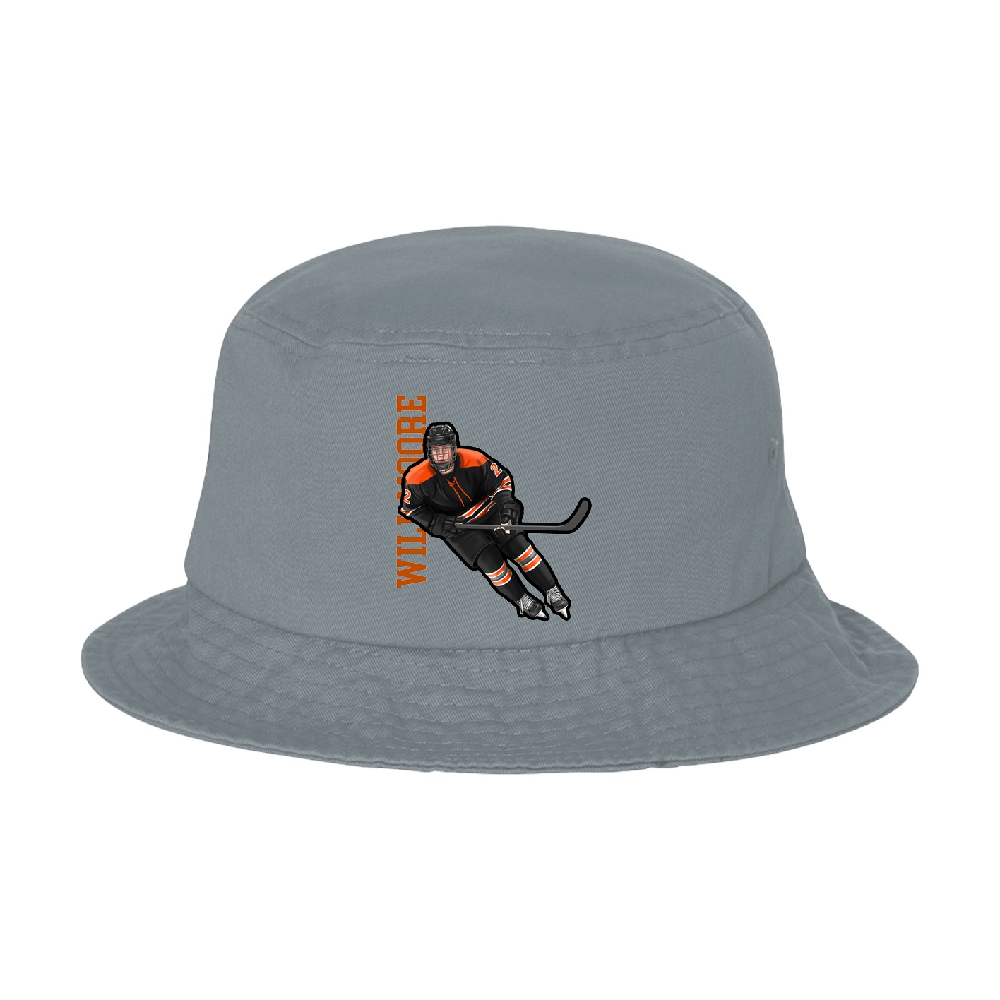 Bucket Cap — Name Vertical in Grey