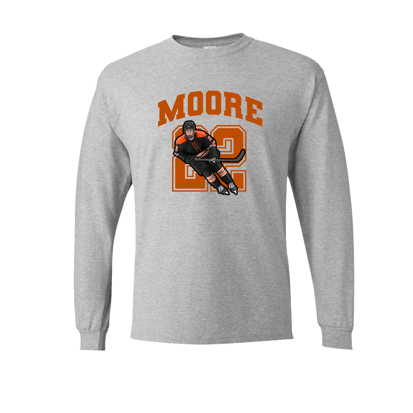 Long Sleeve Tee — Number in Grey