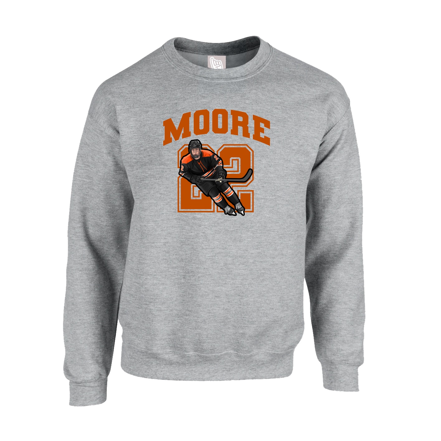 Fleece Crew — Number in Grey
