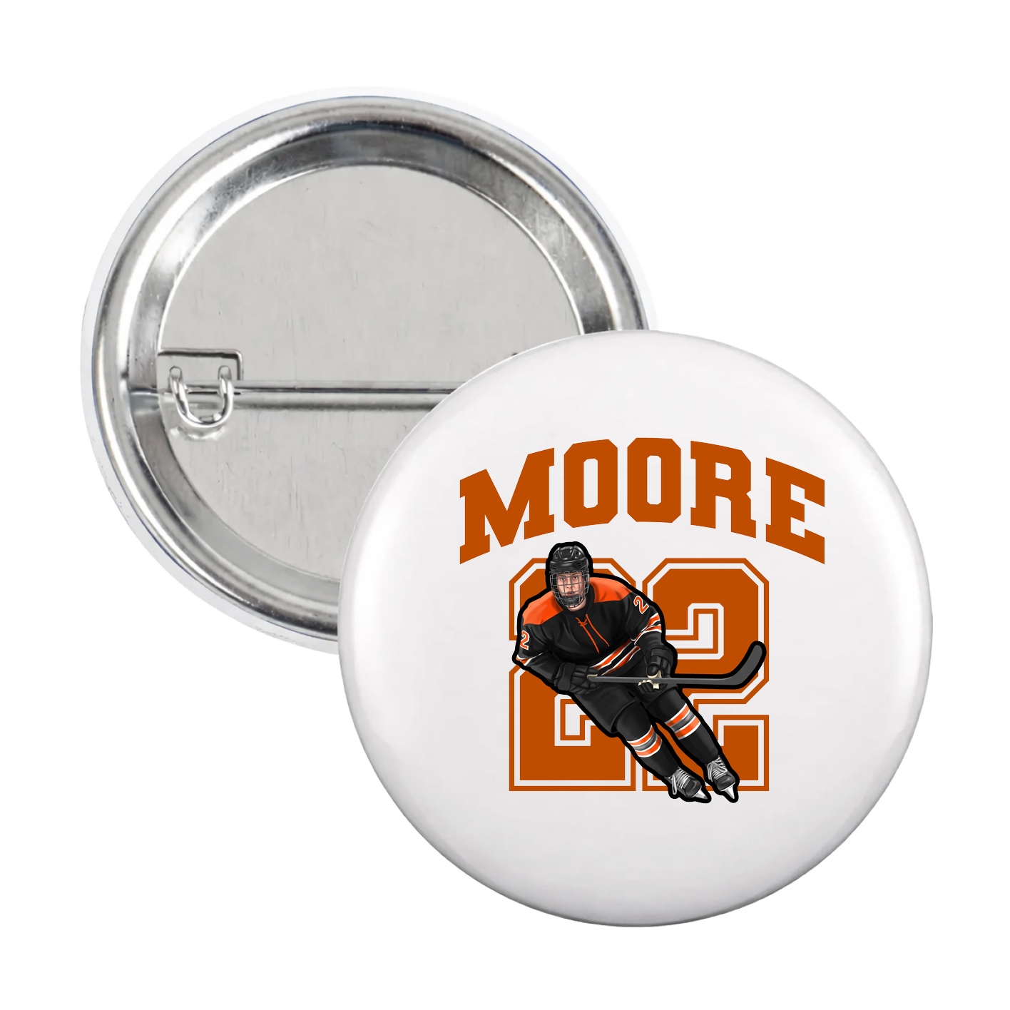 Game Day Button — Number in White