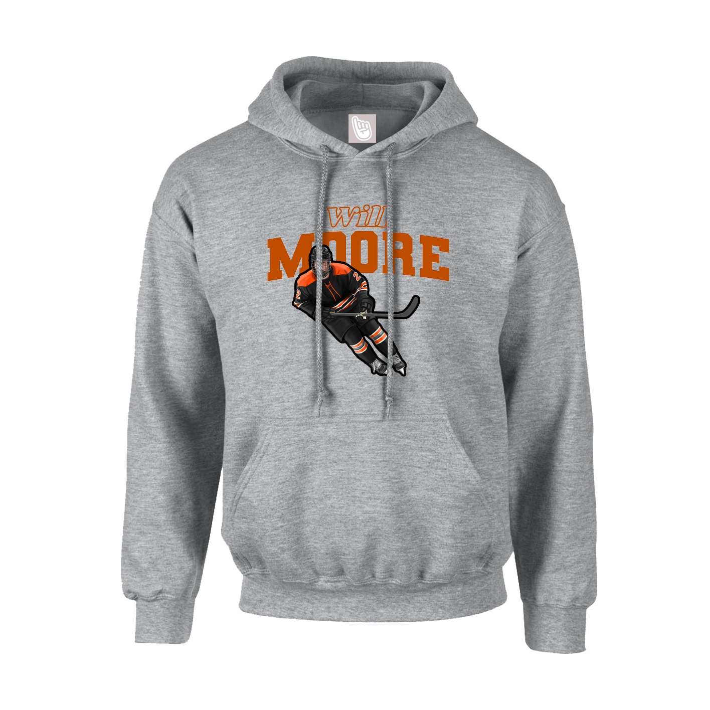 Youth Hoodie — Name Arch in Grey