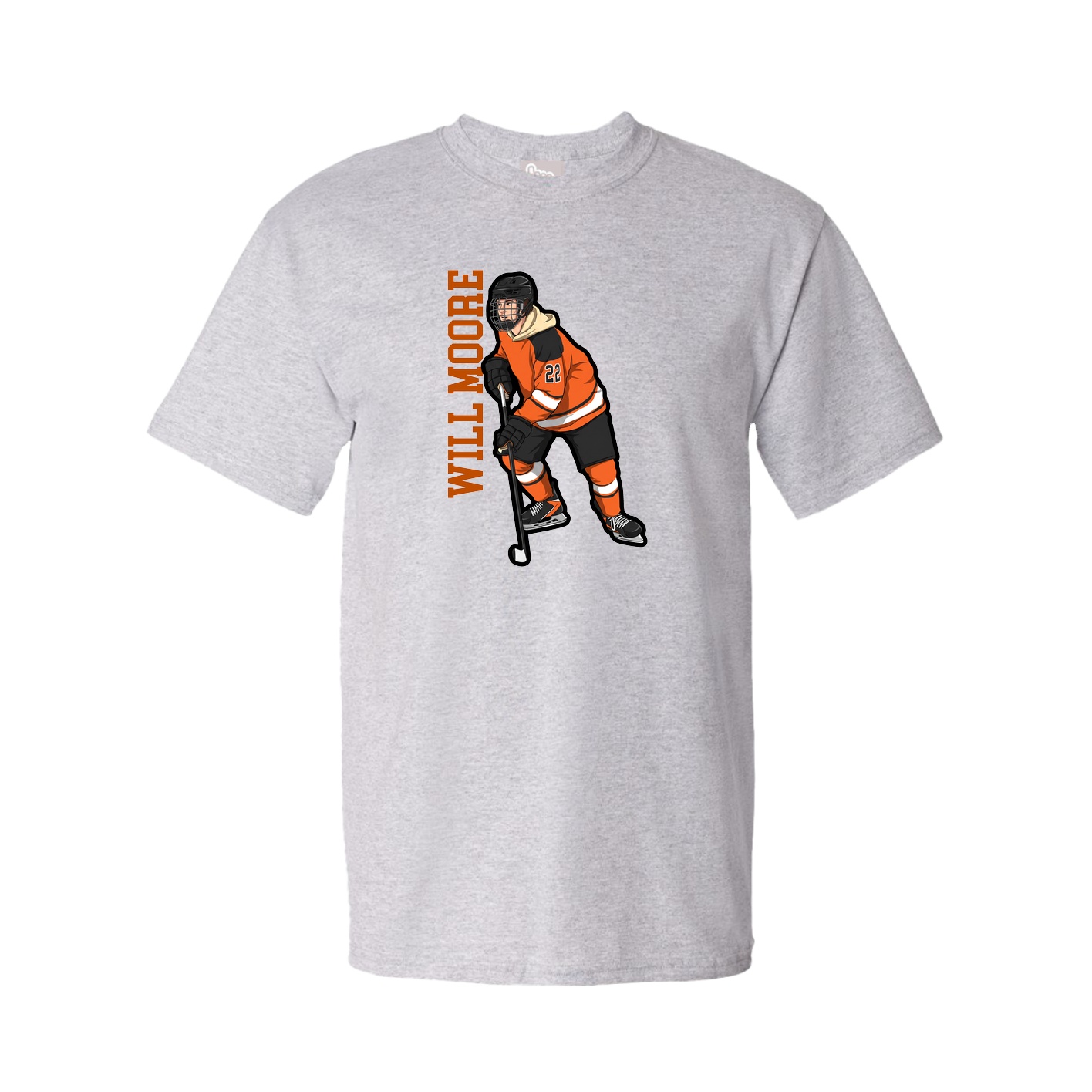 Youth Tee — Name Vertical in Grey