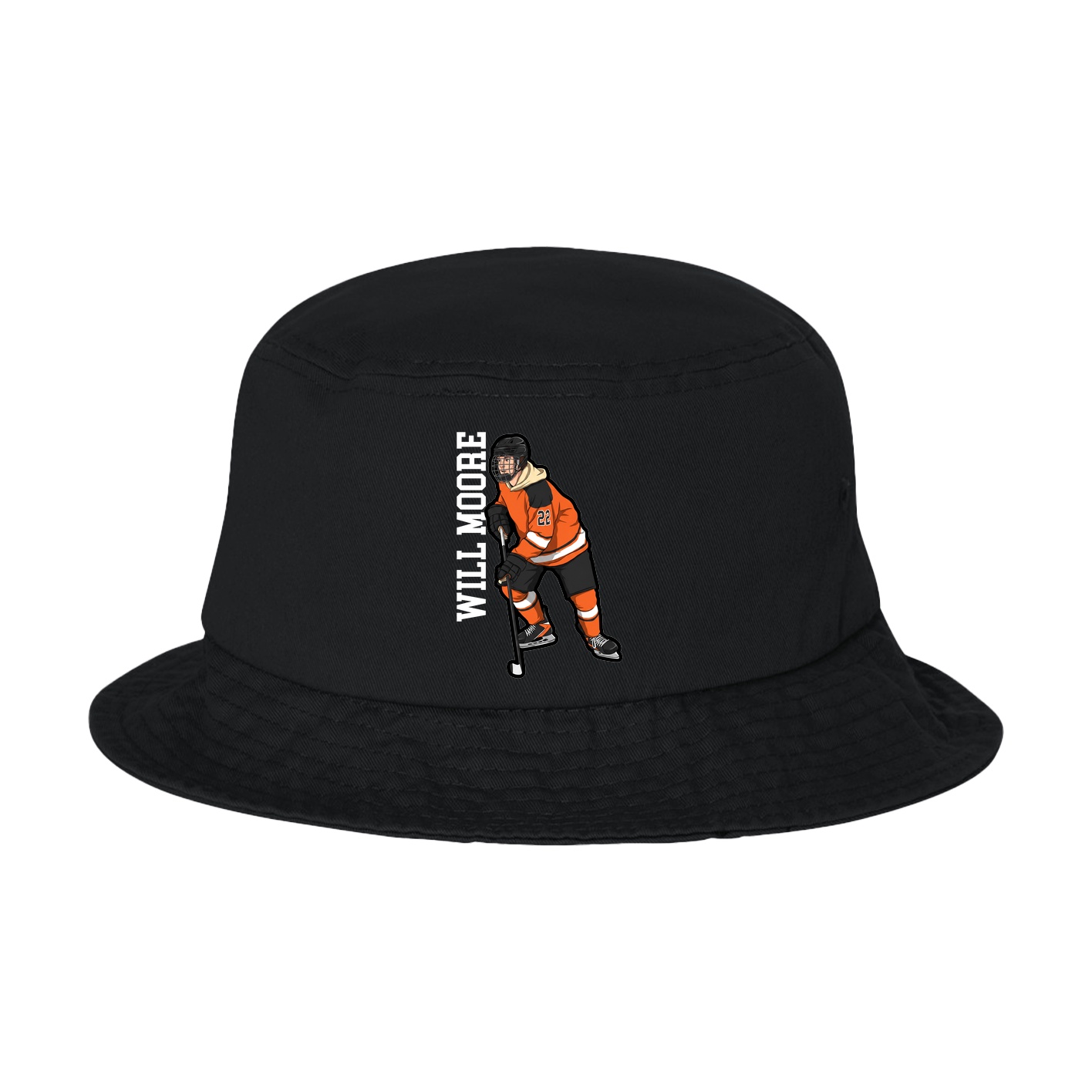 Bucket Cap — Name Vertical in Black