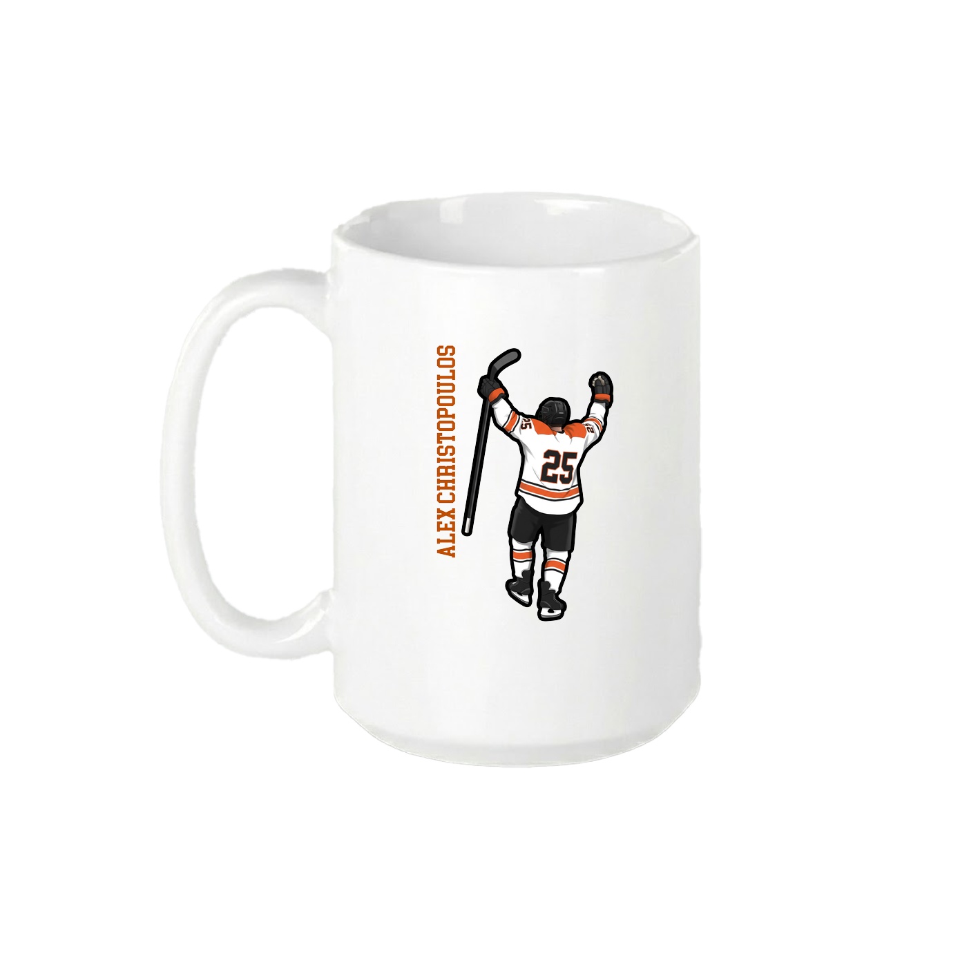 15oz Coffee Mug — Name Vertical in White