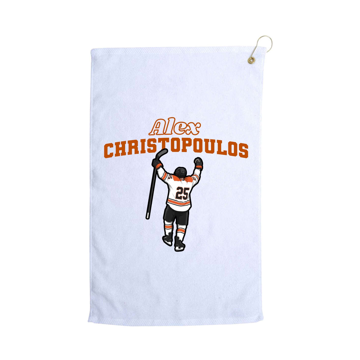 Golf Towel — Name Arch in White