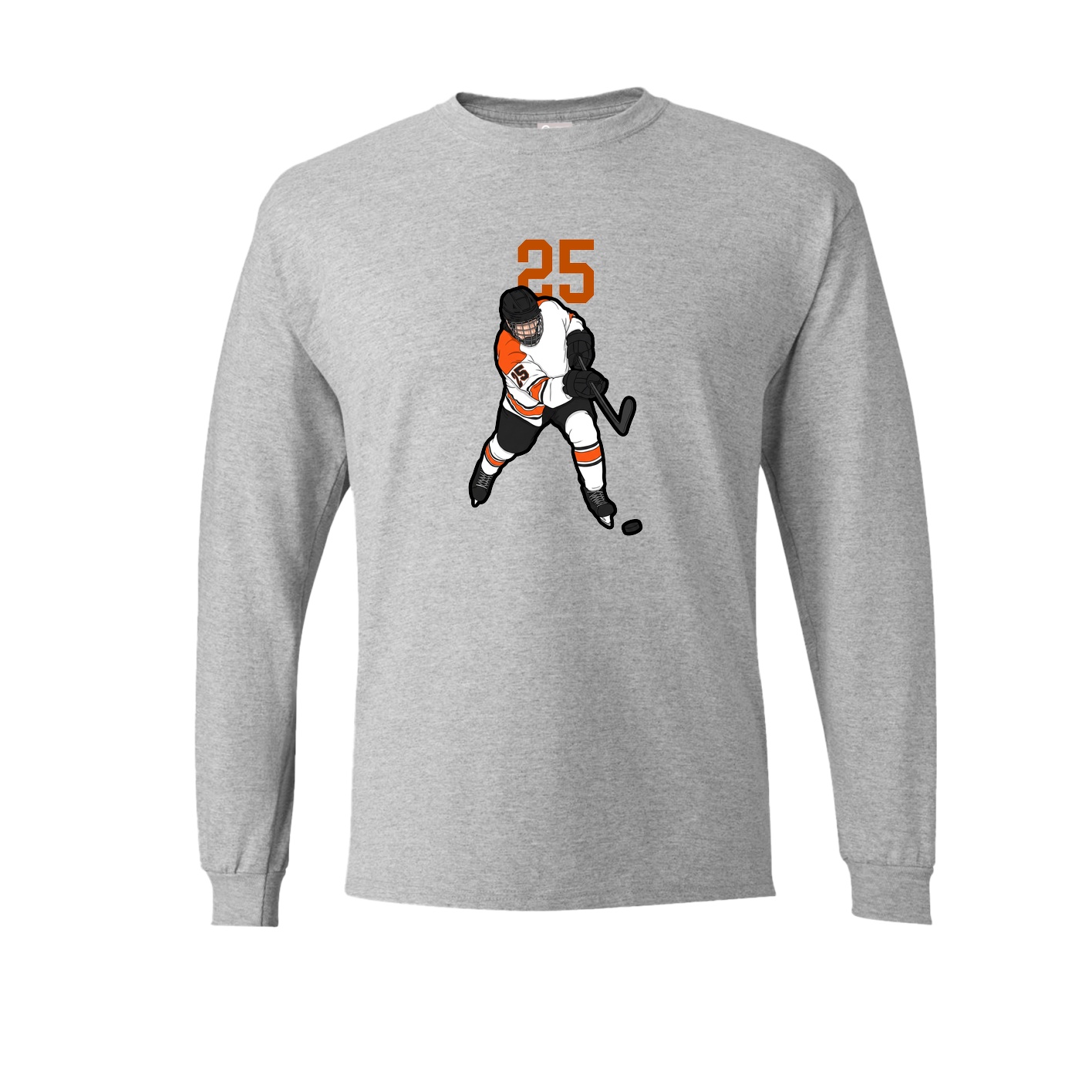 Long Sleeve Tee — Number Top in Grey