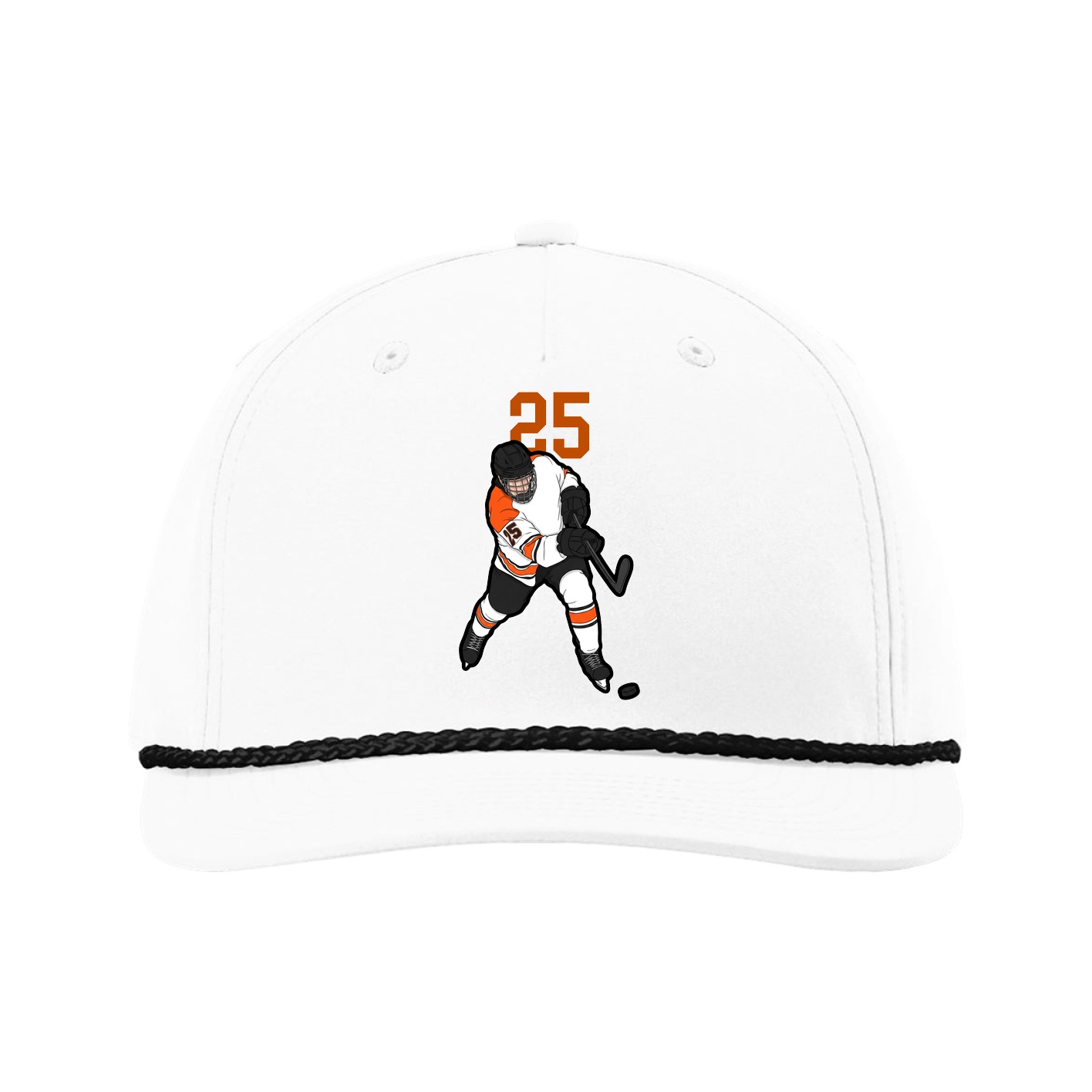 Five-Panel Classic Rope Cap — Number Top in White