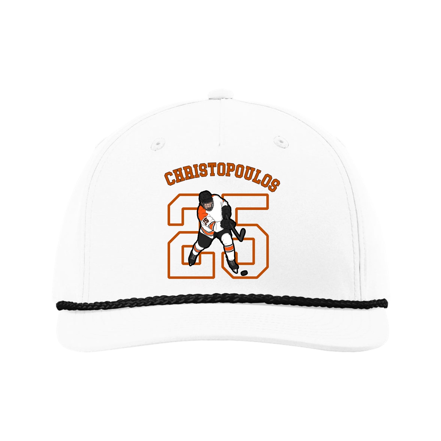 Five-Panel Classic Rope Cap — Shirsey Arch in White