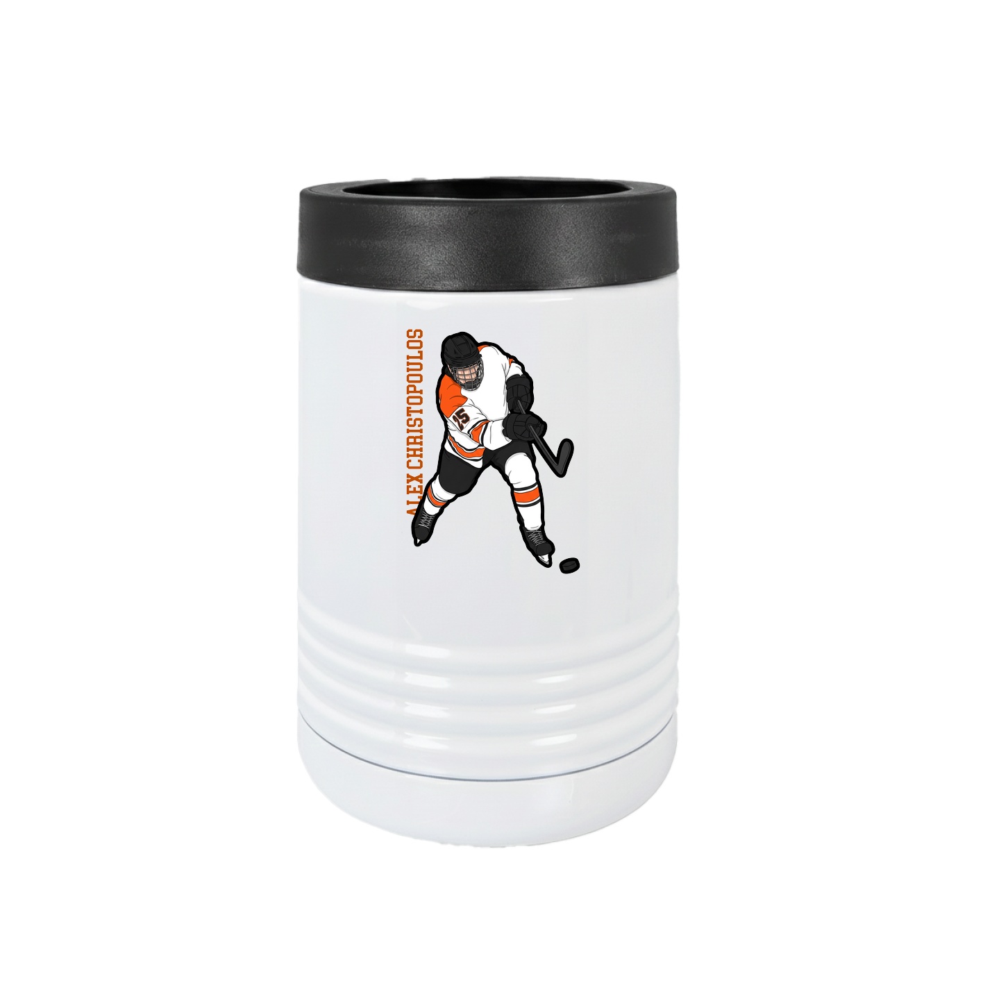 Beverage Holder — Name Vertical in White