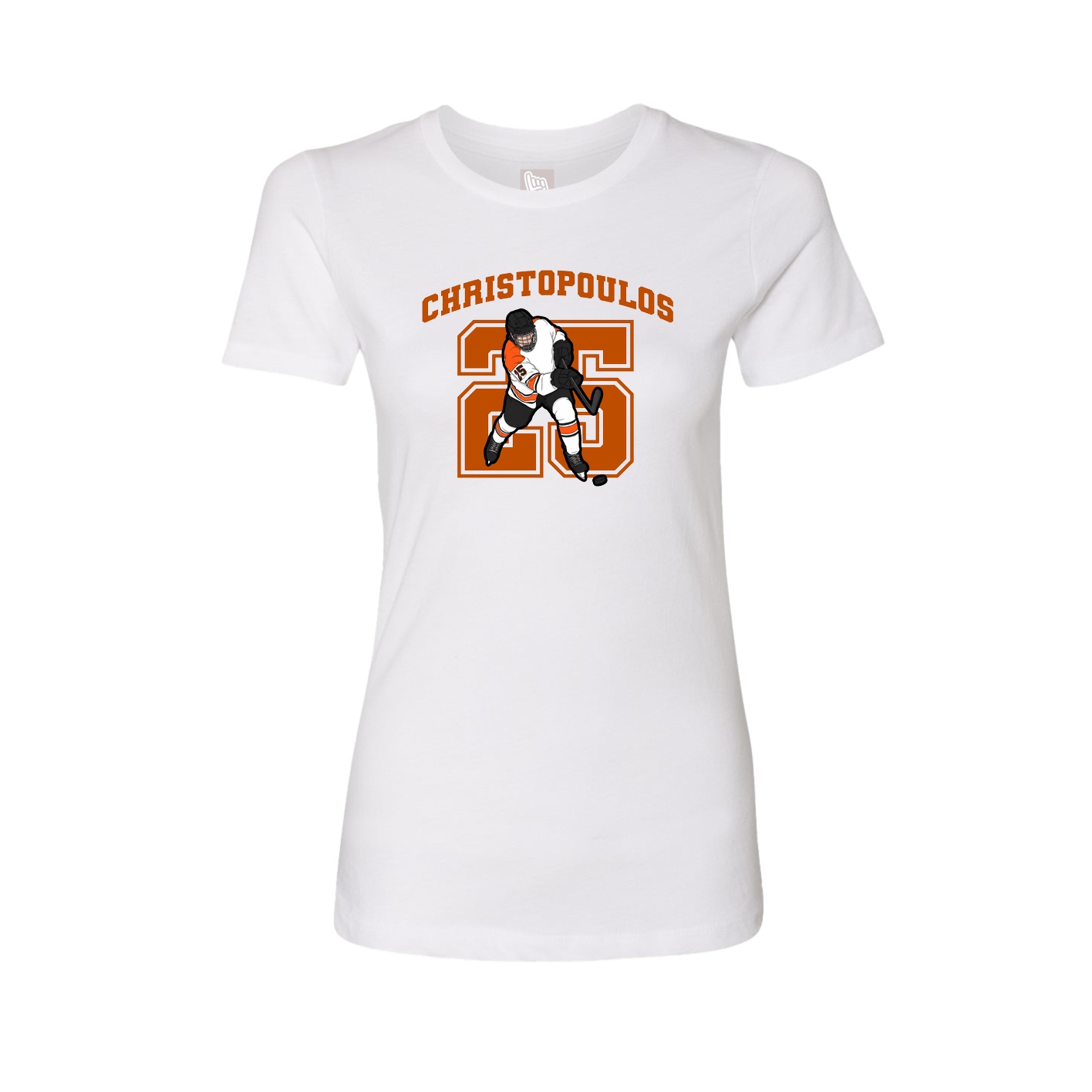 Fitted Women's Tee — Number in White