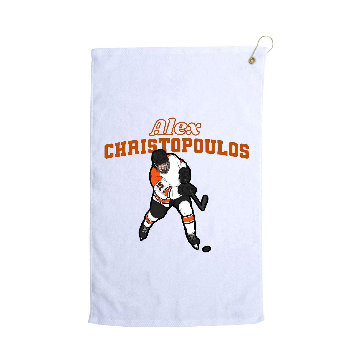 Golf Towel — Name Arch in White