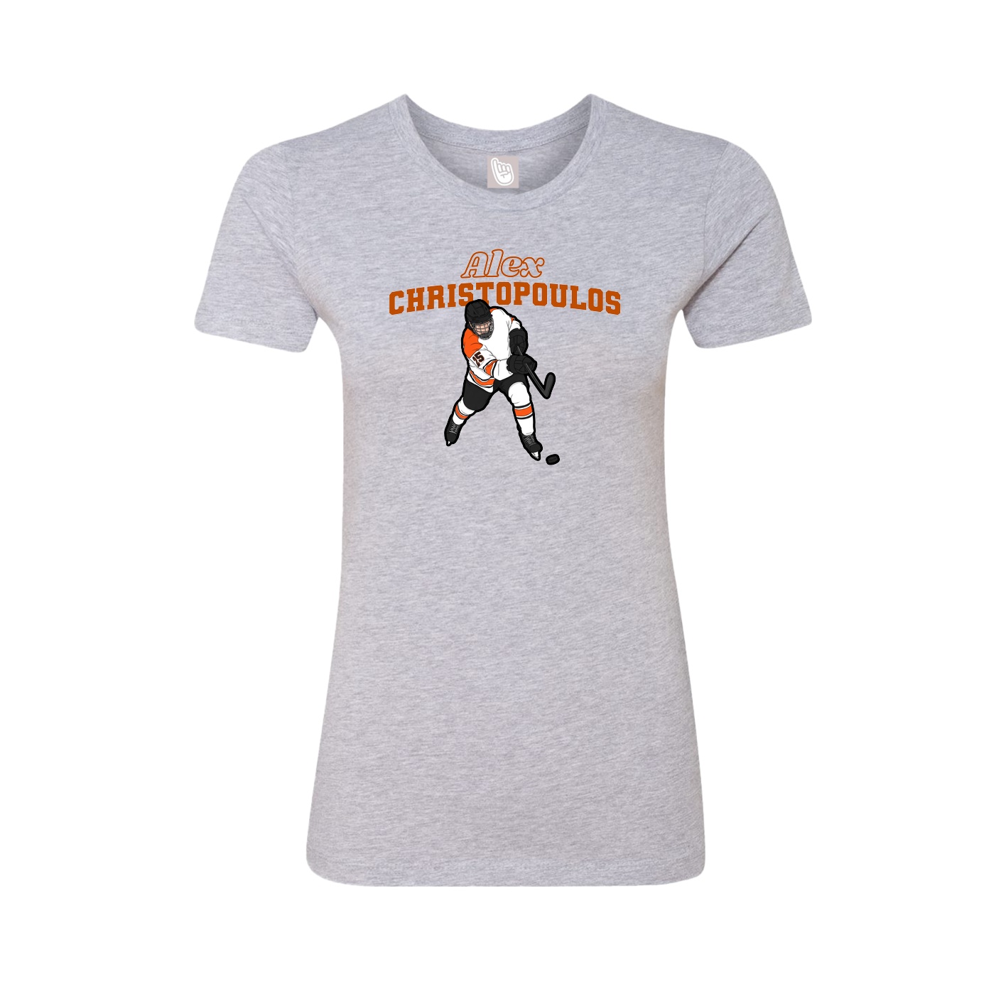 Fitted Women's Tee — Name Arch in Grey