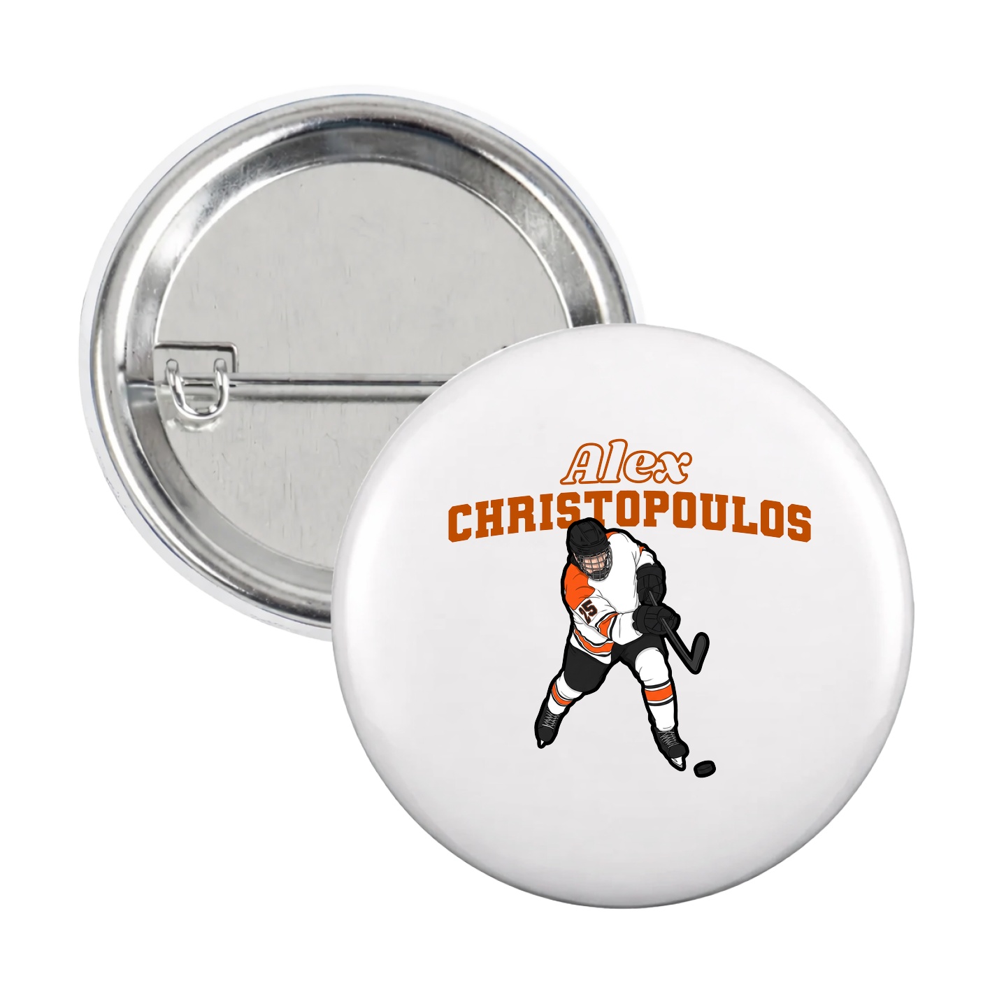 Game Day Button — Name Arch in White