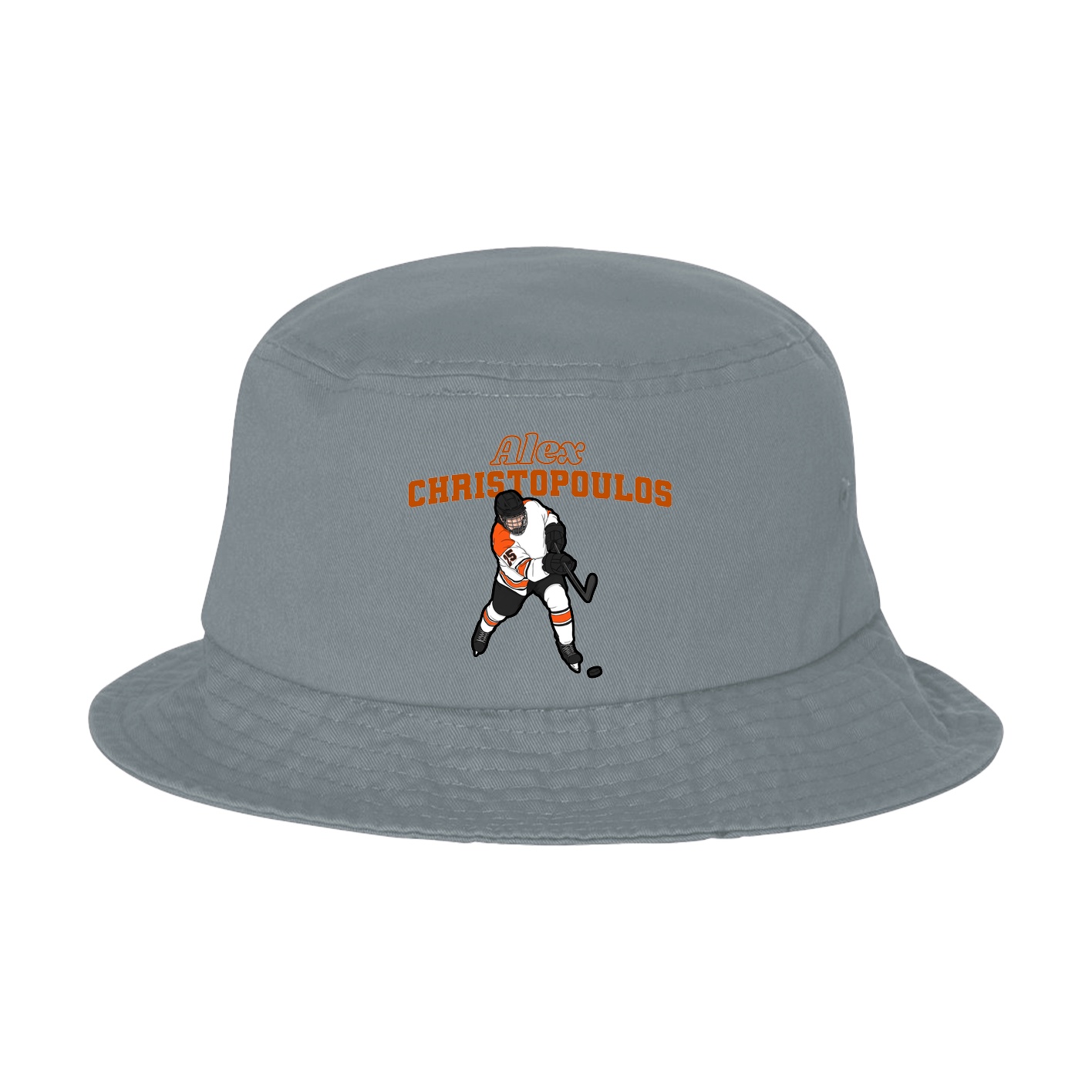 Bucket Cap — Name Arch in Grey