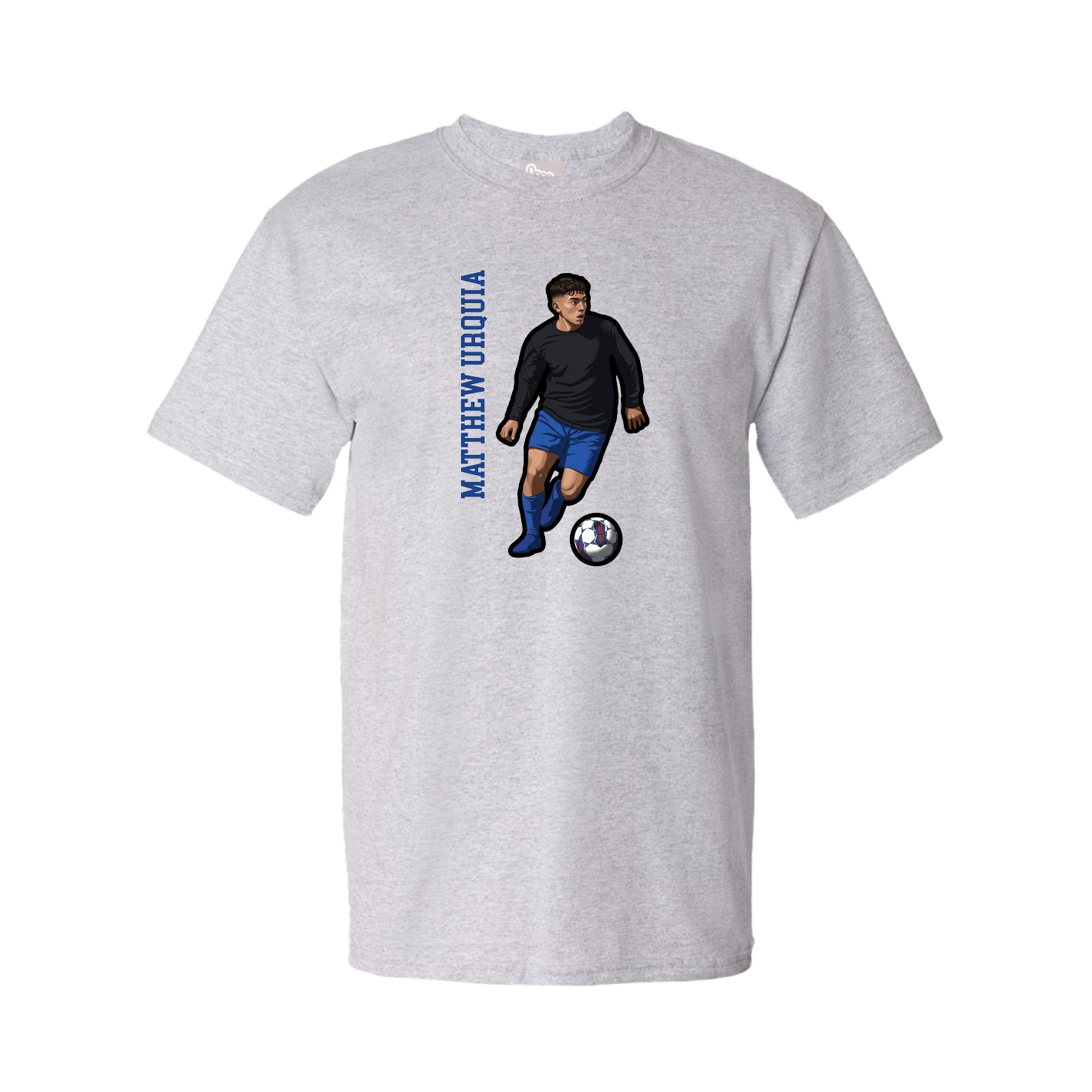 Tee — Name Vertical in Grey