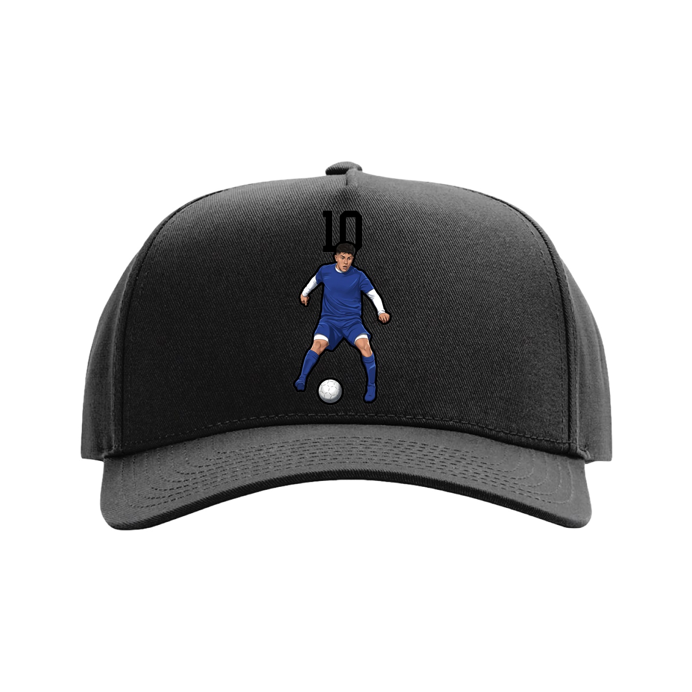 Full Fabric Five-Panel Champ Cap — Number Top in Black