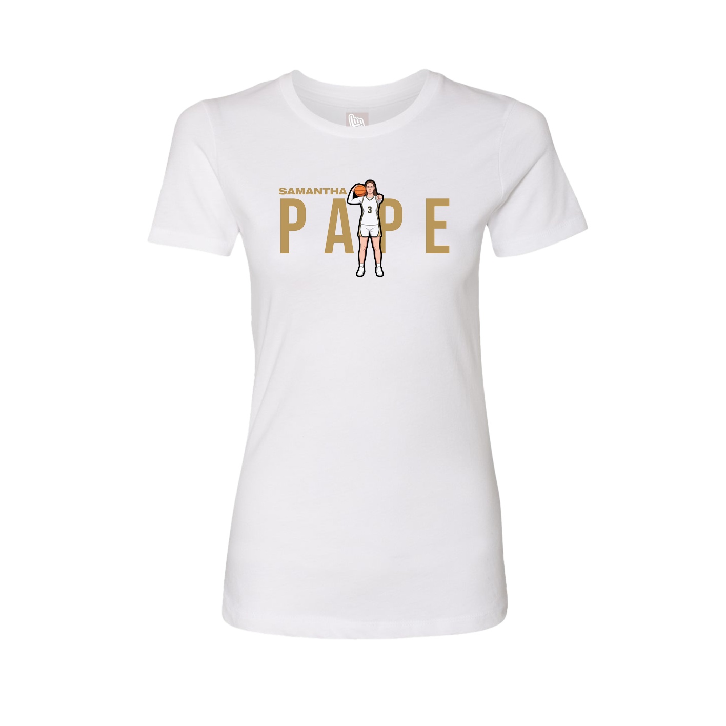 Fitted Women's Tee — Player Name in White