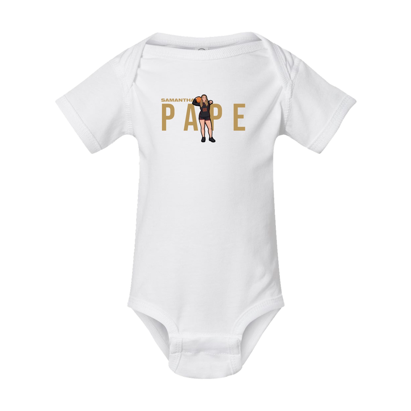 Baby Onesie — Player Name in White