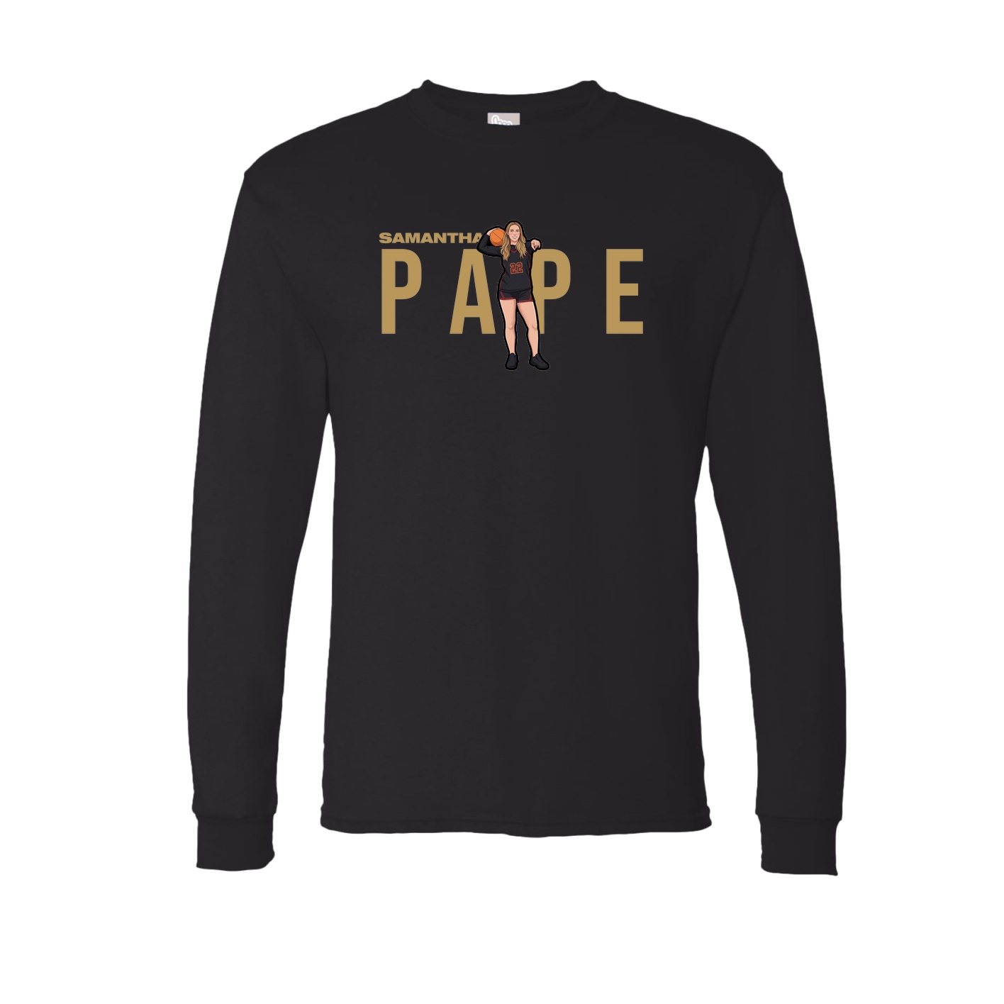 Long Sleeve Tee — Player Name in Black