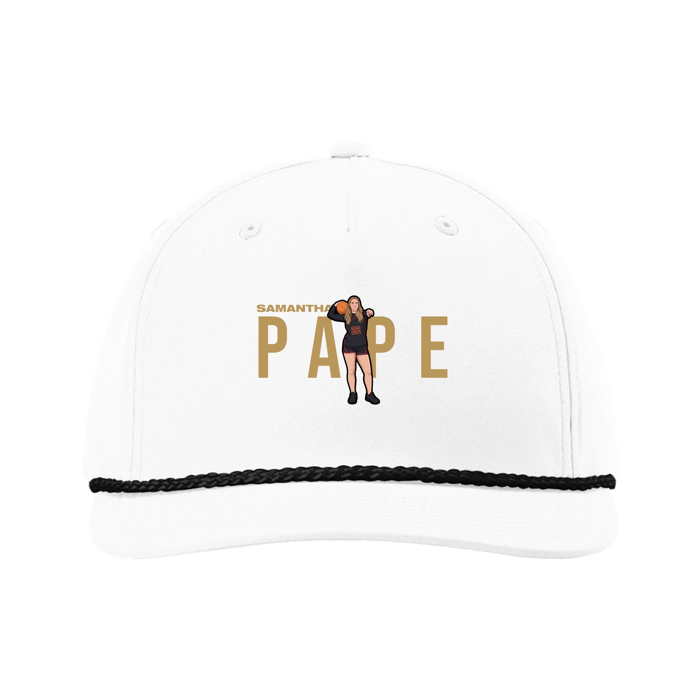 Five-Panel Classic Rope Cap — Player Name in White