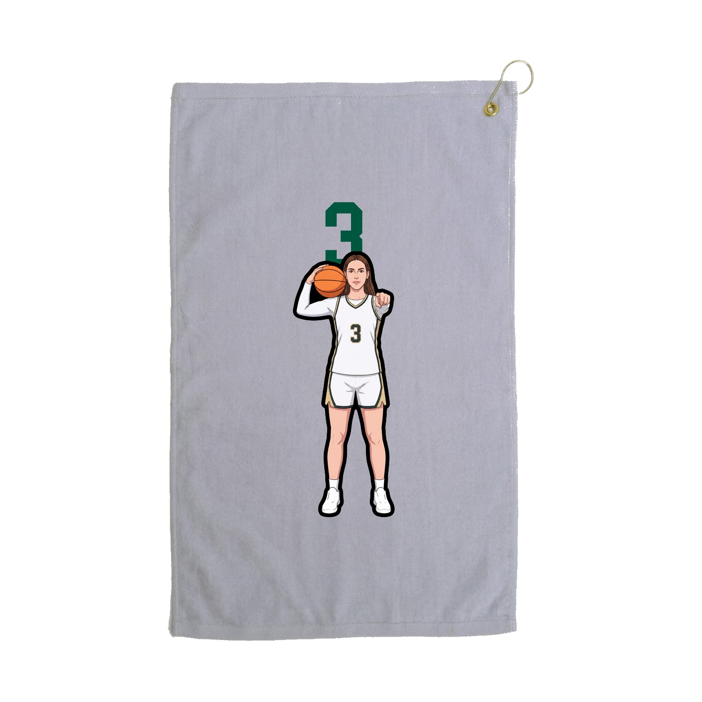 Golf Towel — Number Top in Grey