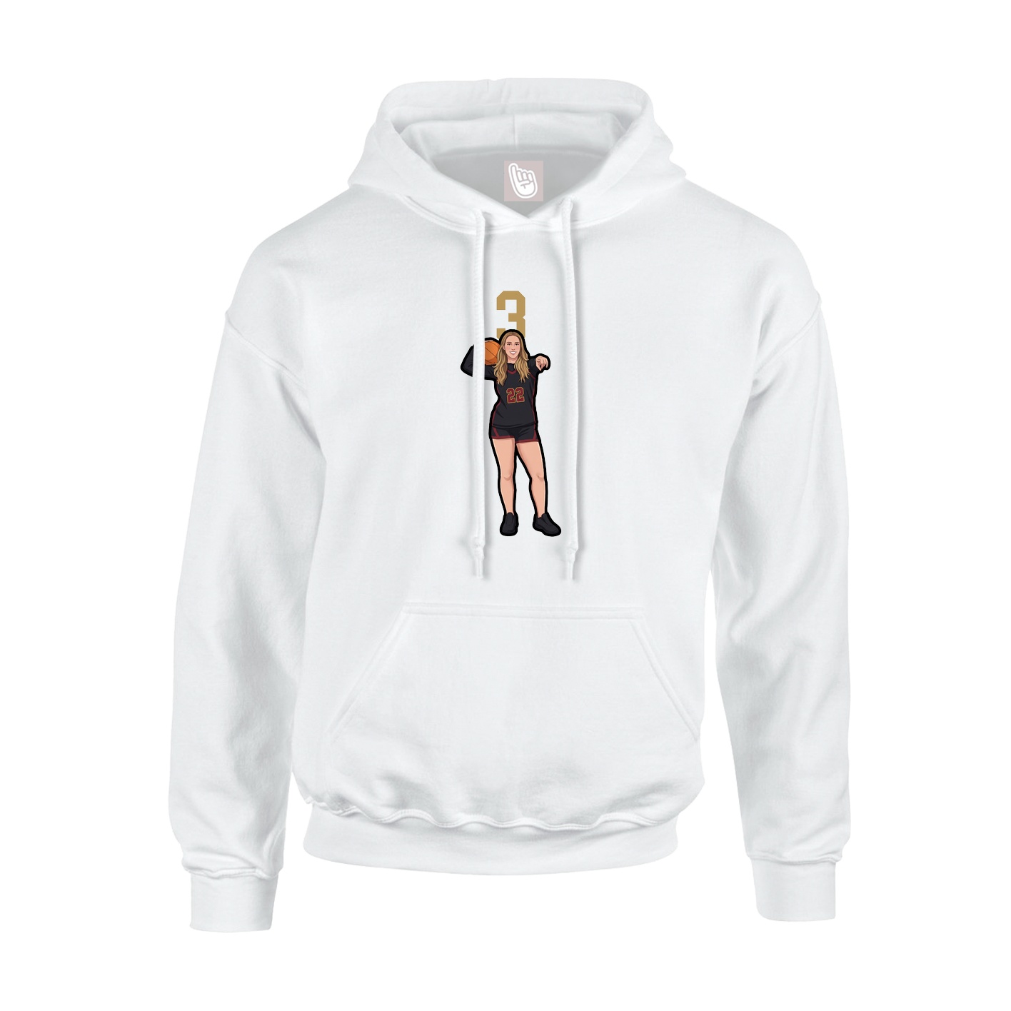 Hoodie — Number Top in White