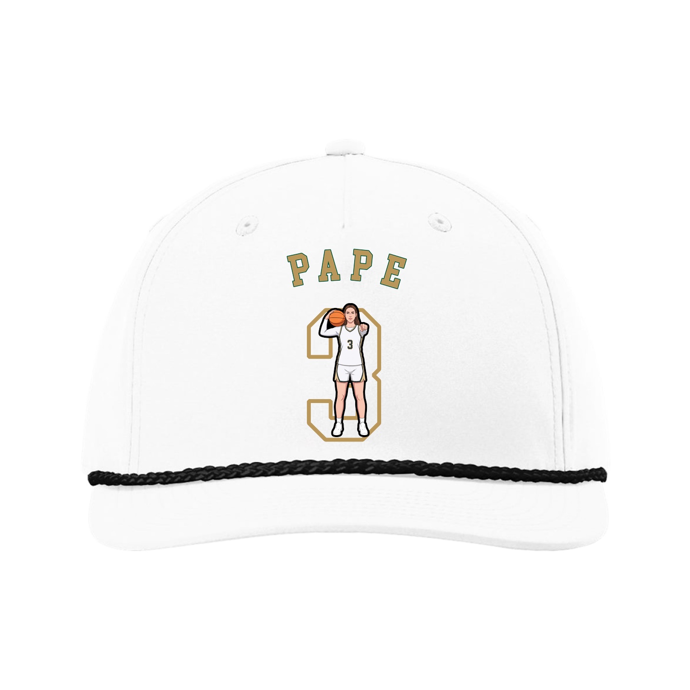Five-Panel Classic Rope Cap — Shirsey Arch in White