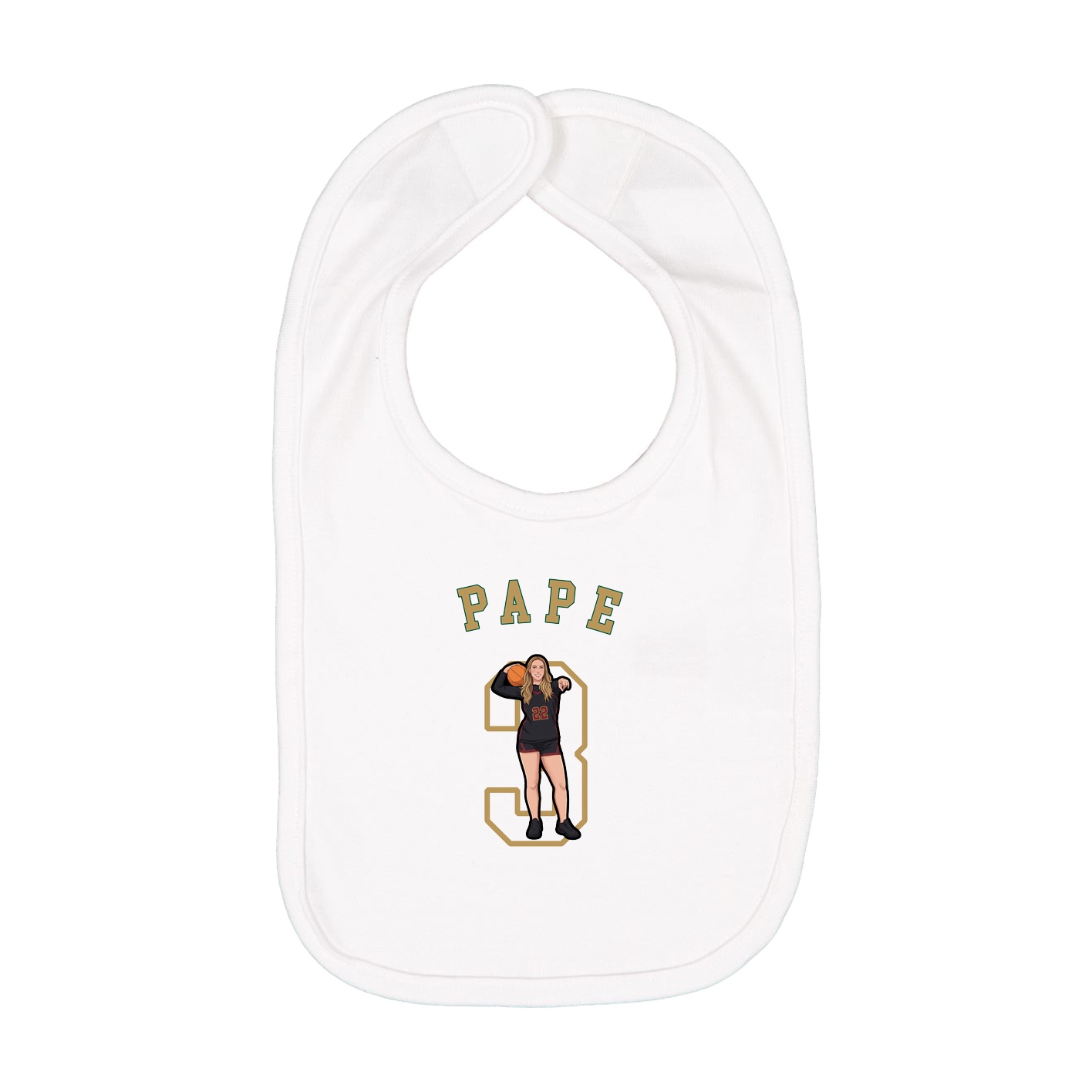 Infant Bib — Shirsey Arch in White