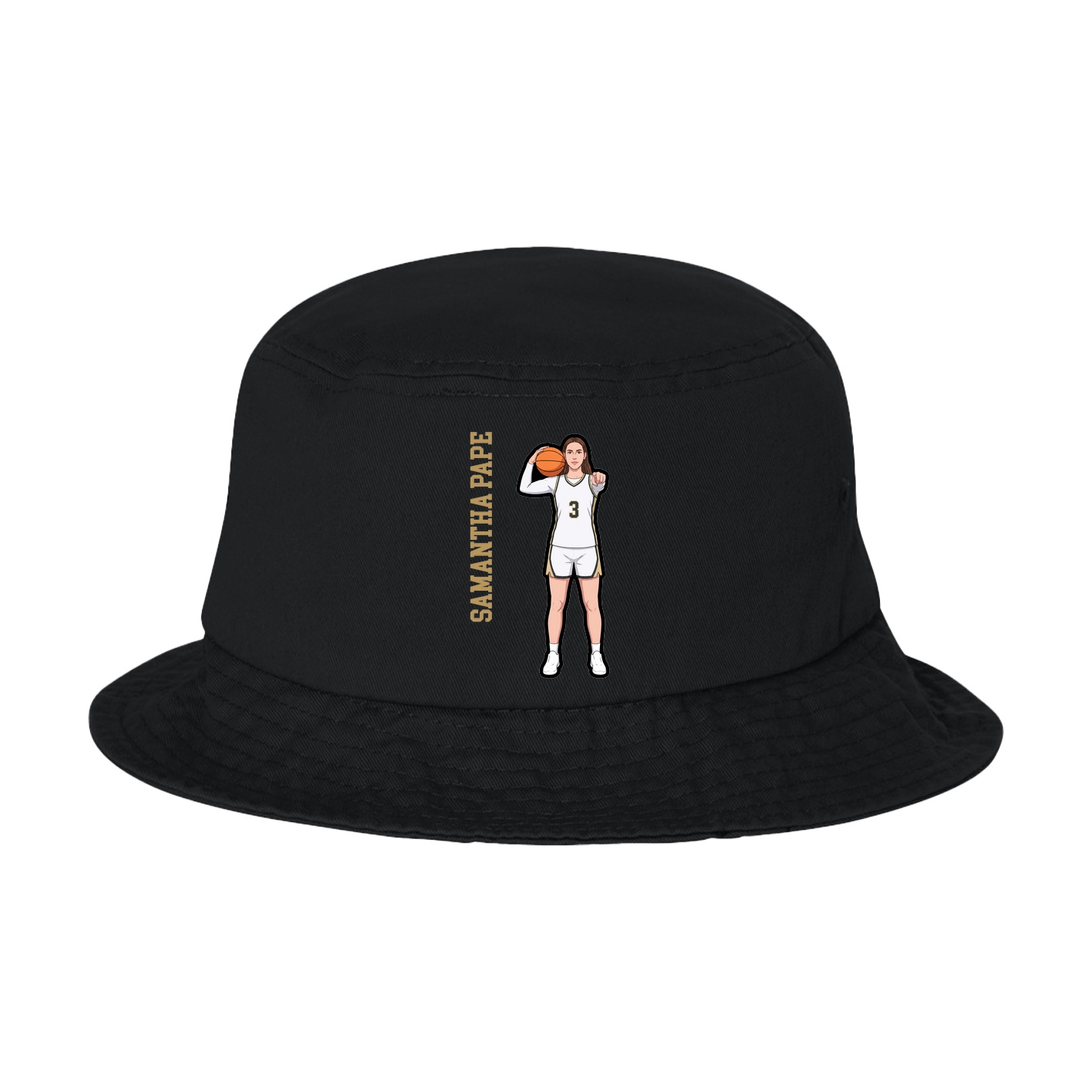 Bucket Cap — Name Vertical in Black