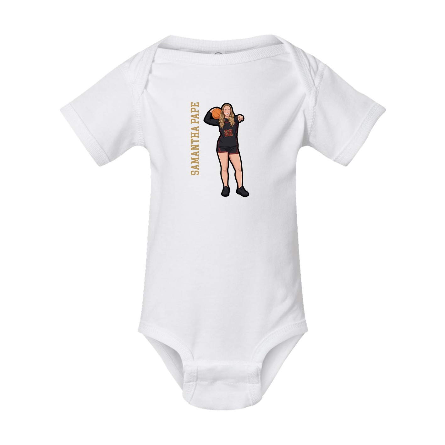Baby Onesie — Name Vertical in White