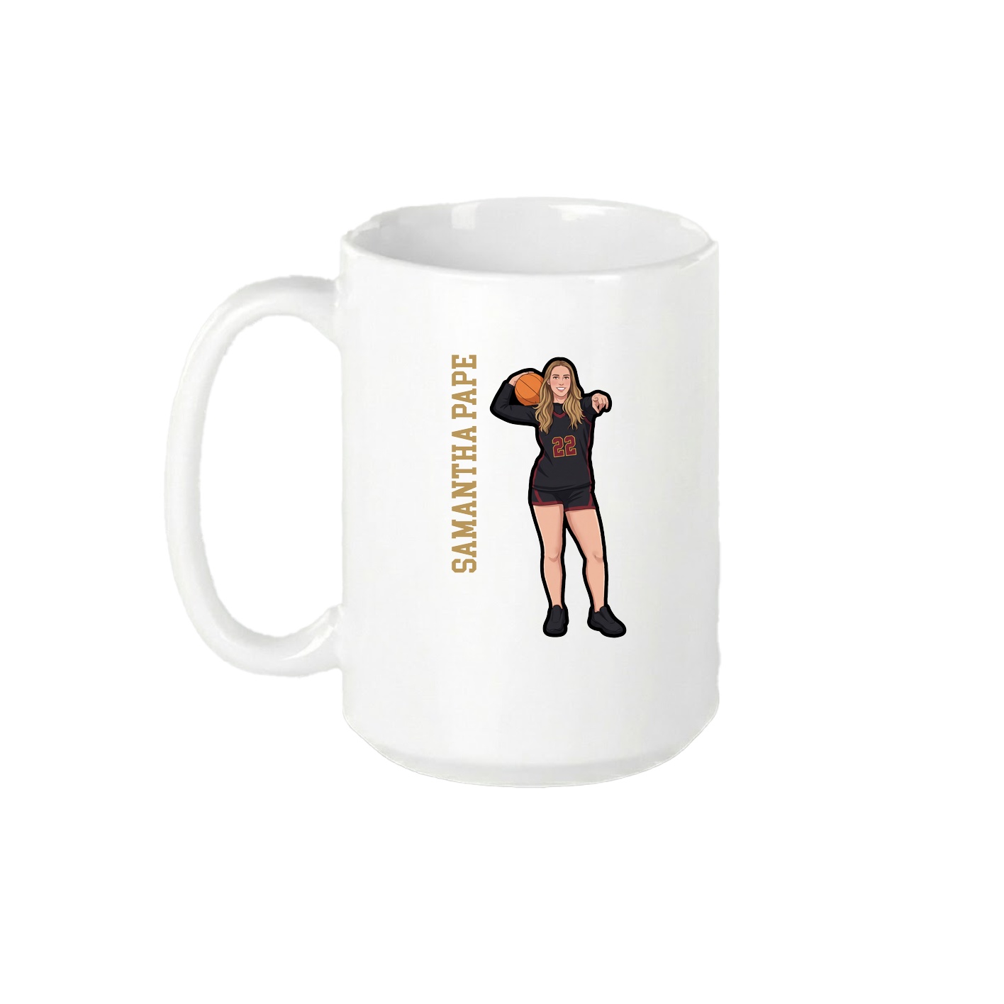 15oz Coffee Mug — Name Vertical in White
