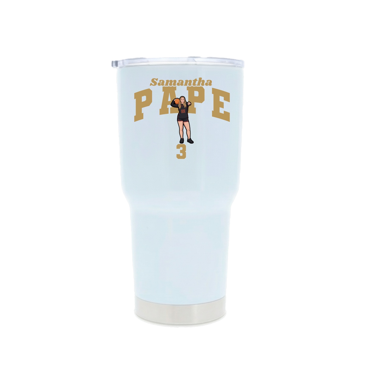 30oz Stainless Steel Tumbler — Signature Arch in White