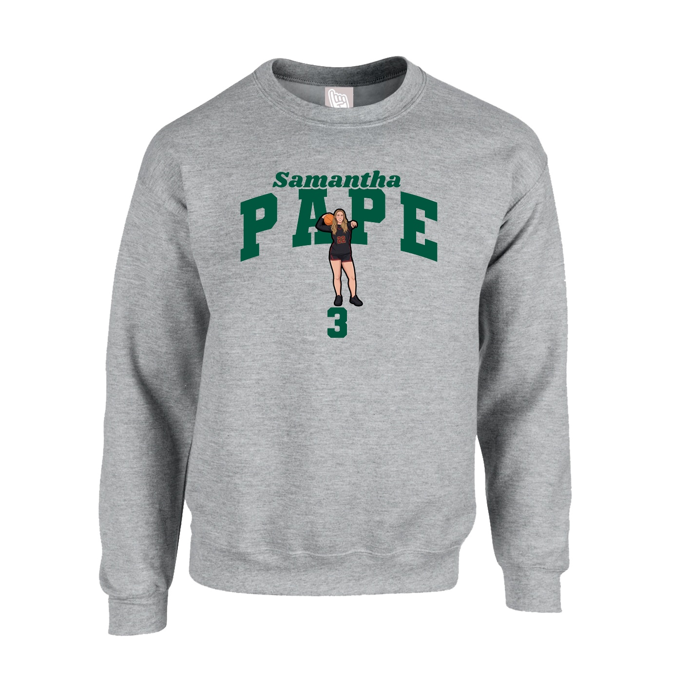 Fleece Crew — Signature Arch in Grey