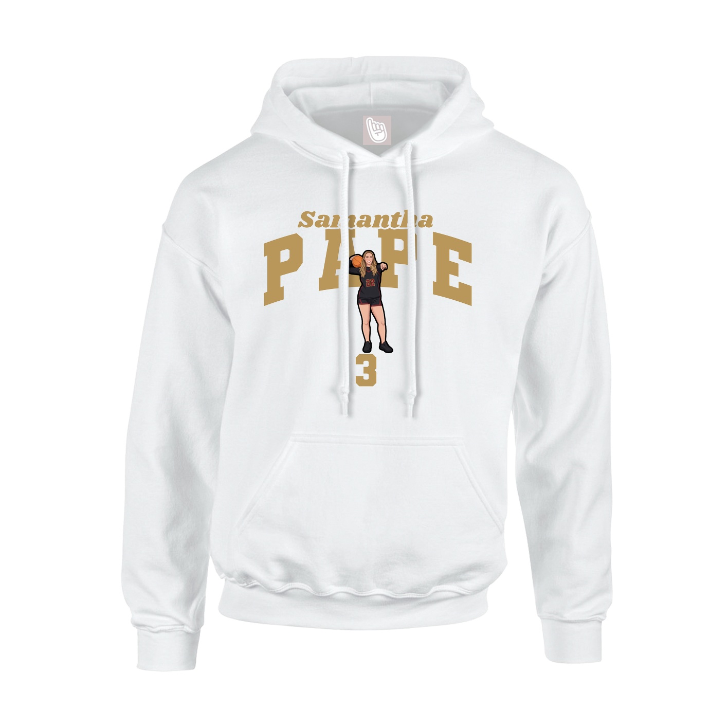 Youth Hoodie — Signature Arch in White