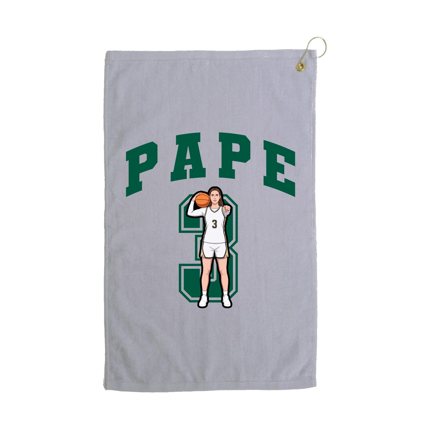 Golf Towel — Number in Grey