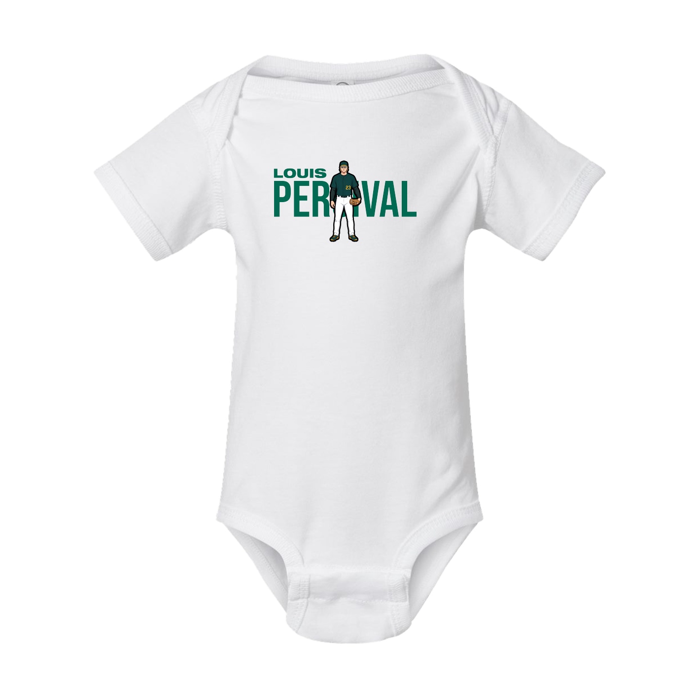 Baby Onesie — Player Name in White
