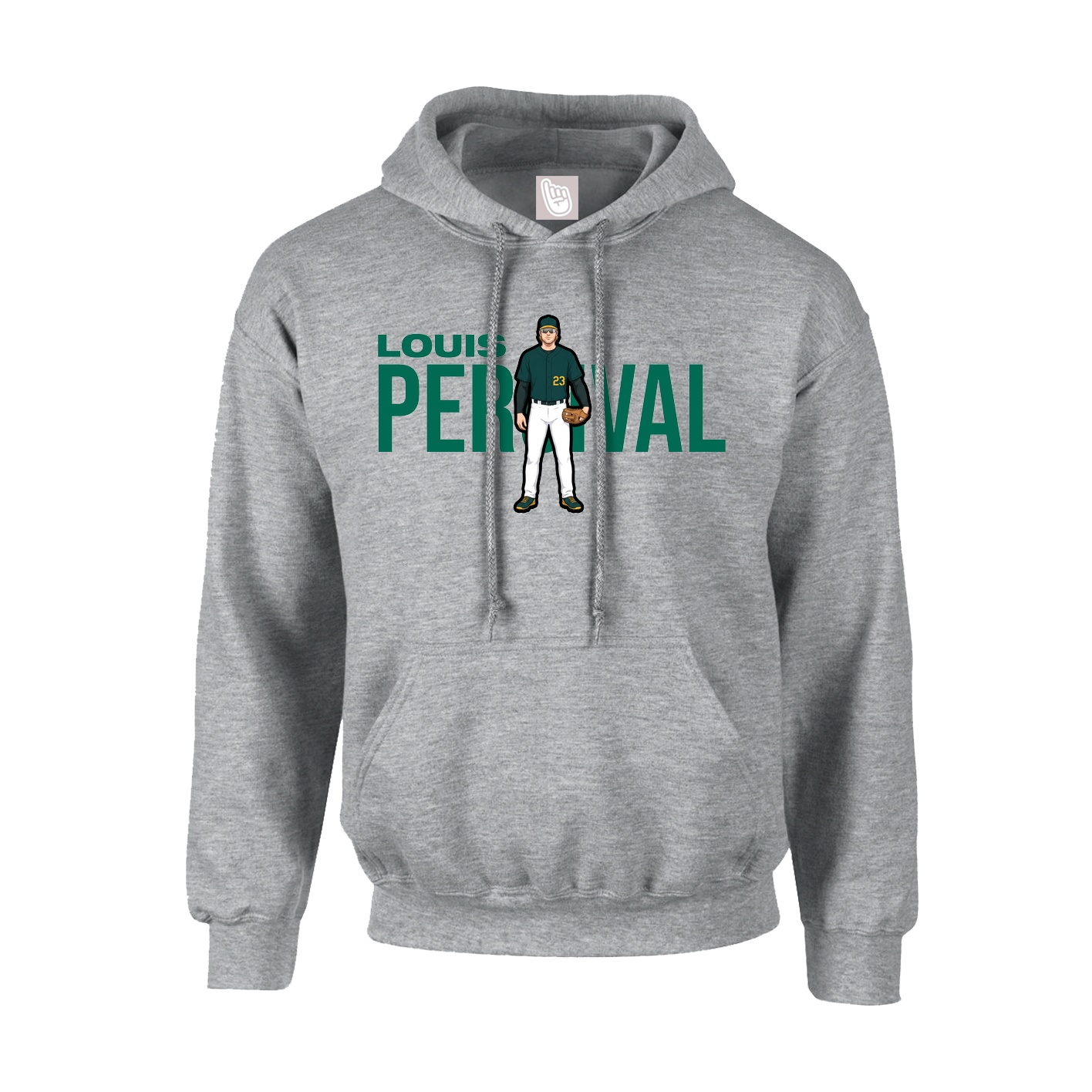Hoodie — Player Name in Grey