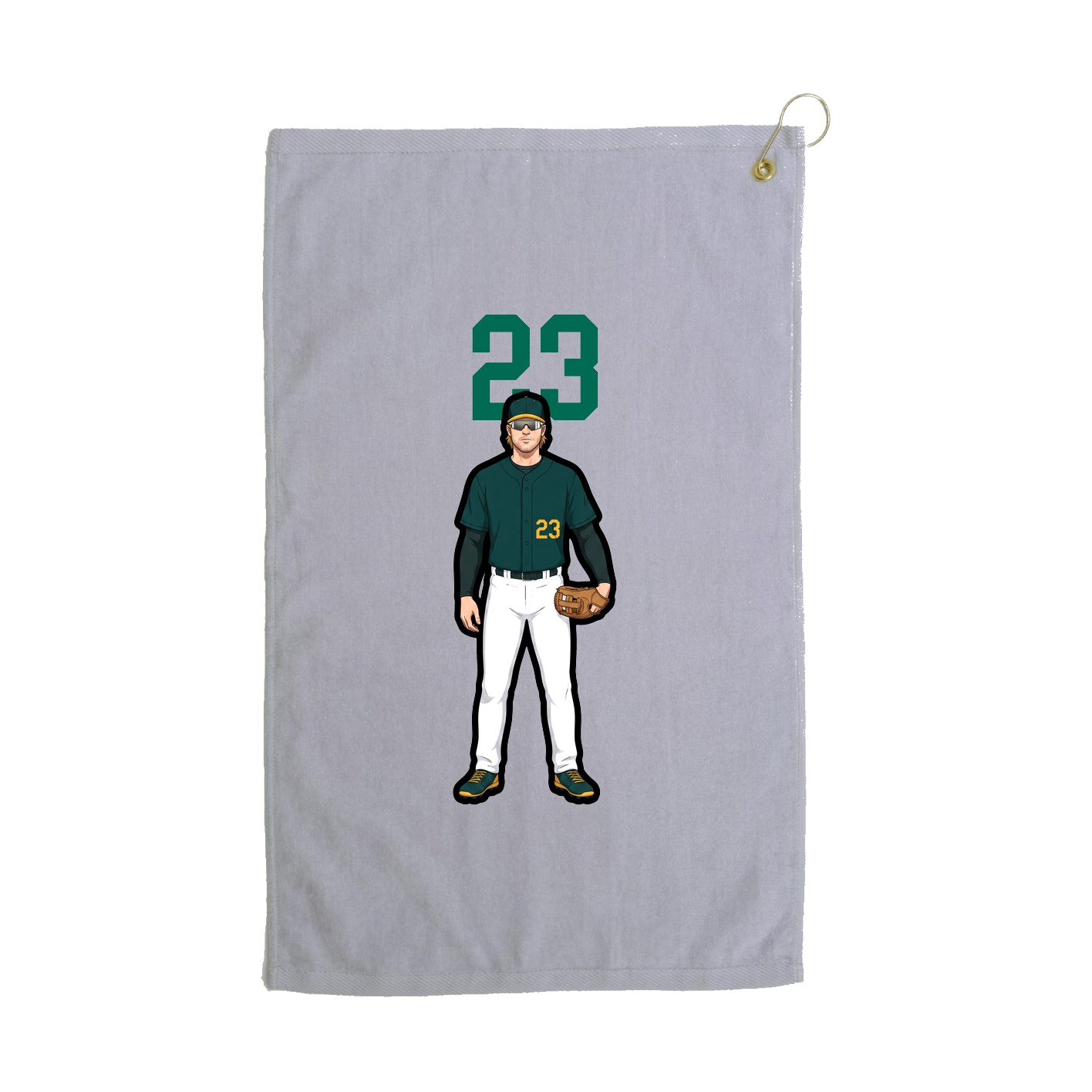 Golf Towel — Number Top in Grey