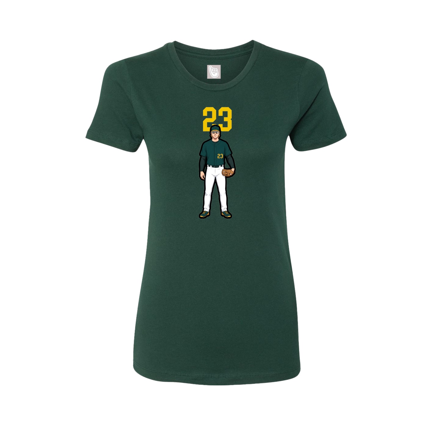 Fitted Women's Tee — Number Top in Green