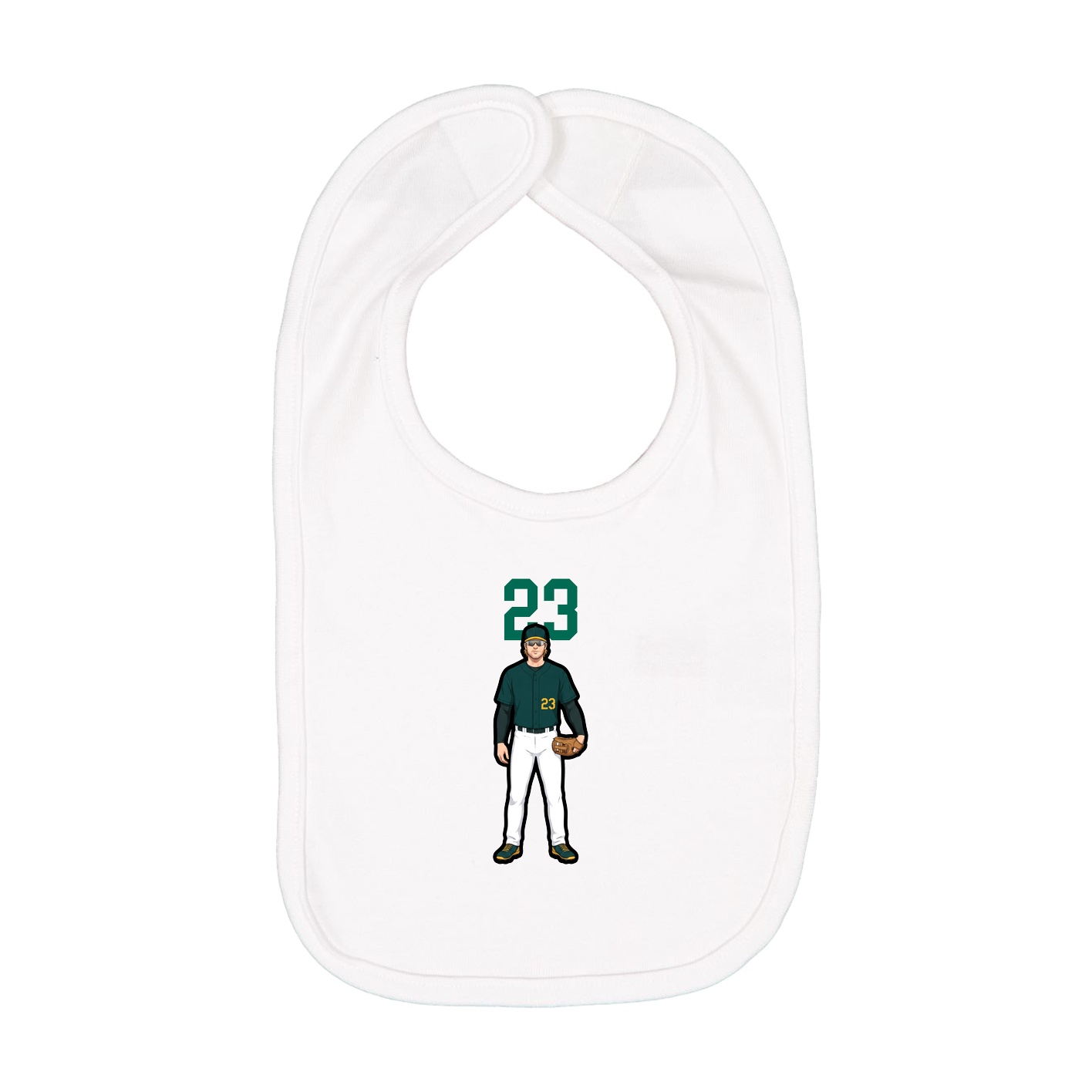 Infant Bib — Number Top in White