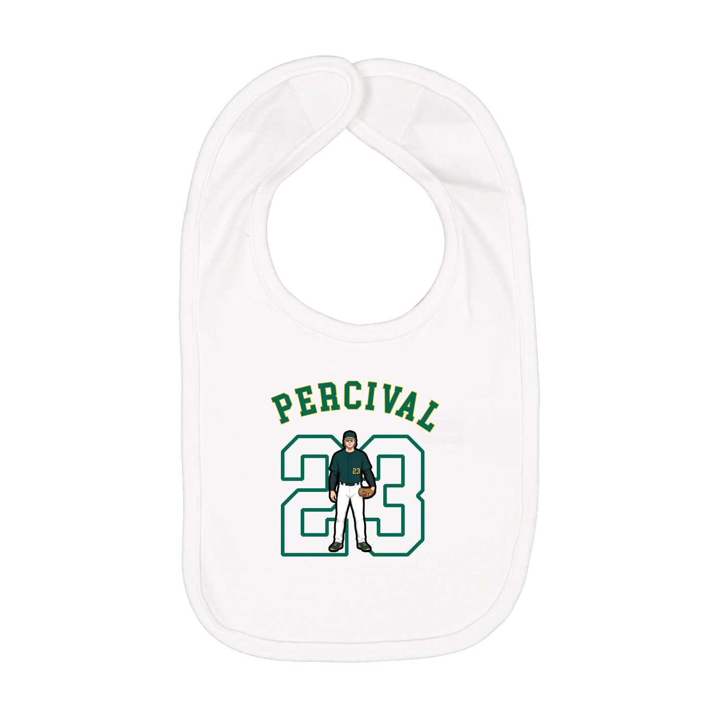 Infant Bib — Shirsey Arch in White