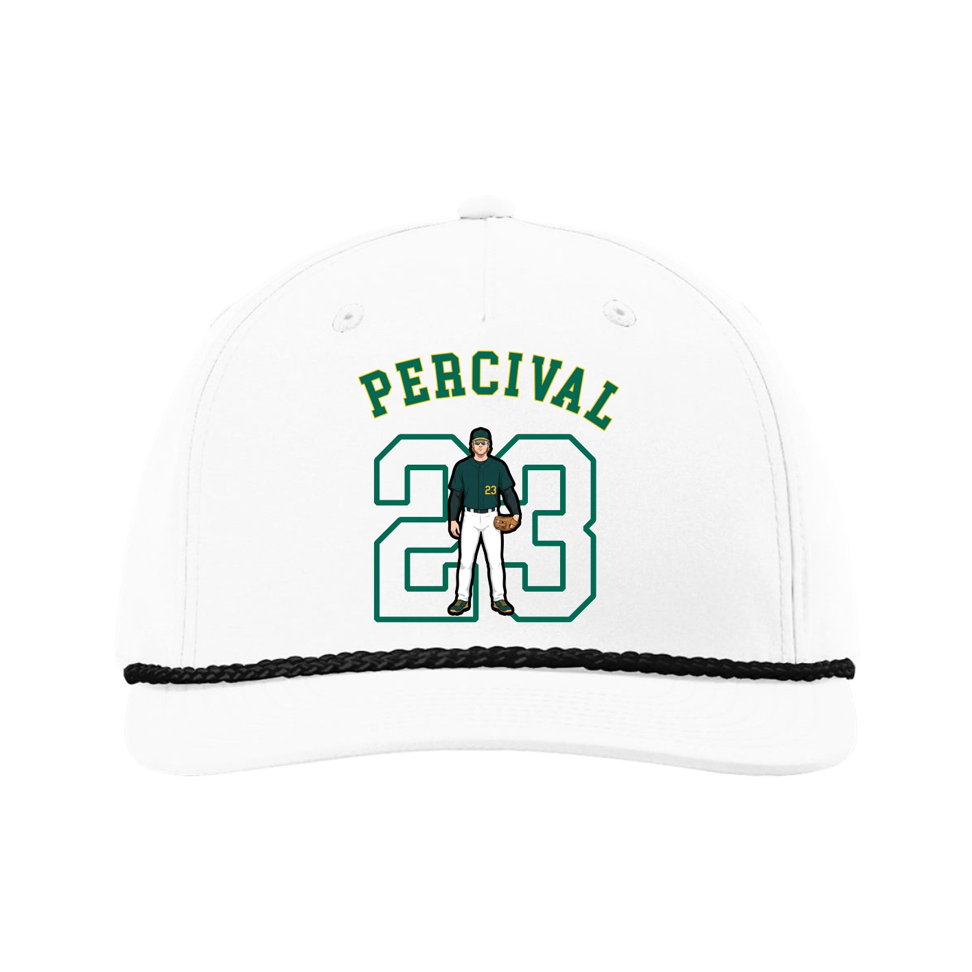 Five-Panel Classic Rope Cap — Shirsey Arch in White