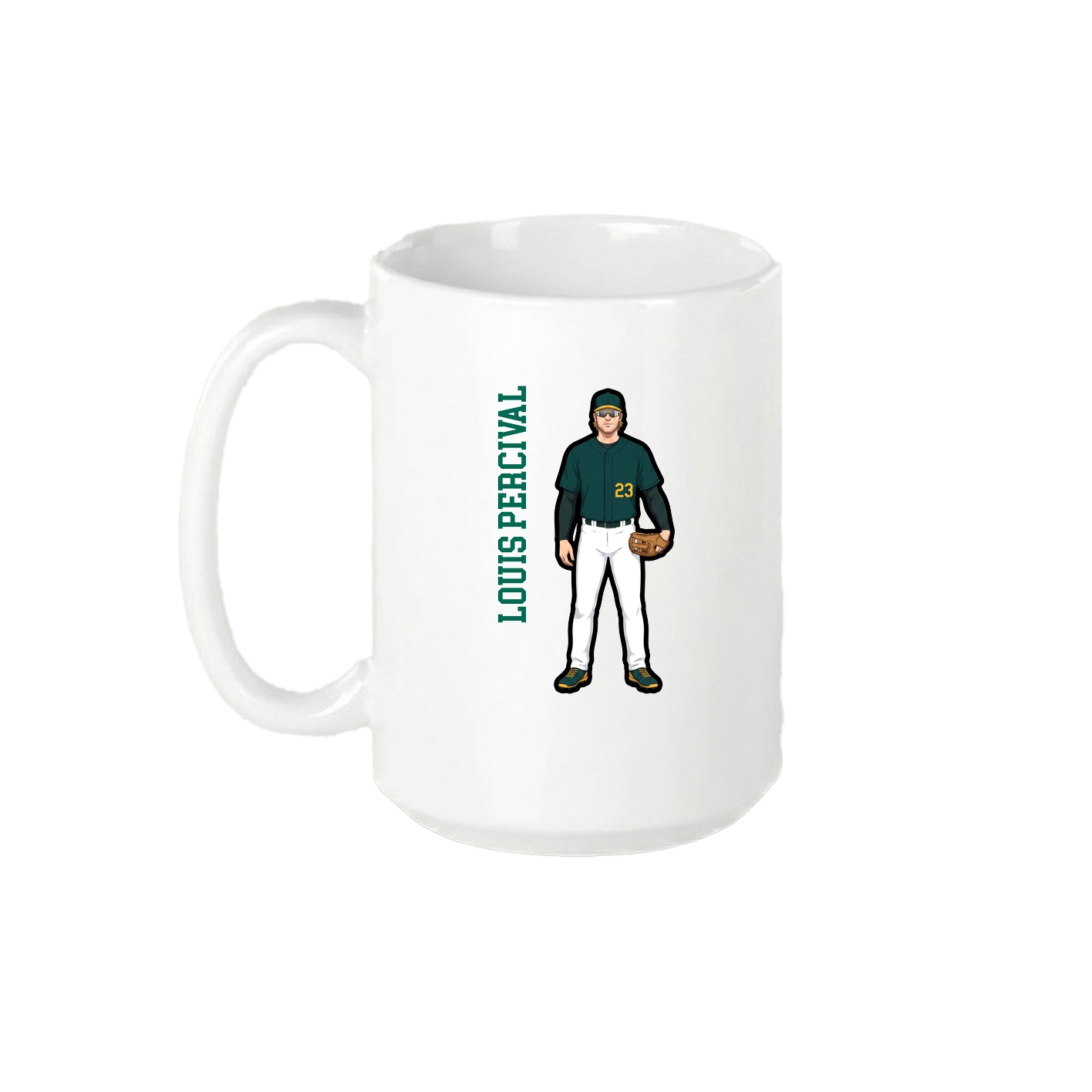 15oz Coffee Mug — Name Vertical in White