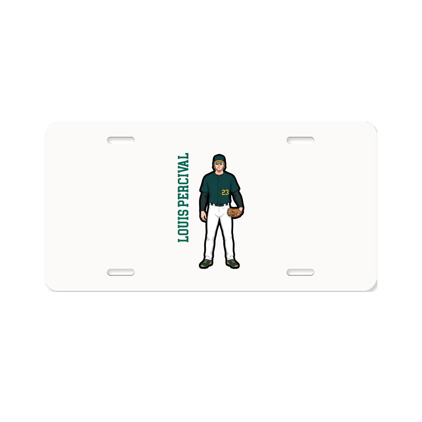 License Plate — Name Vertical in Classic