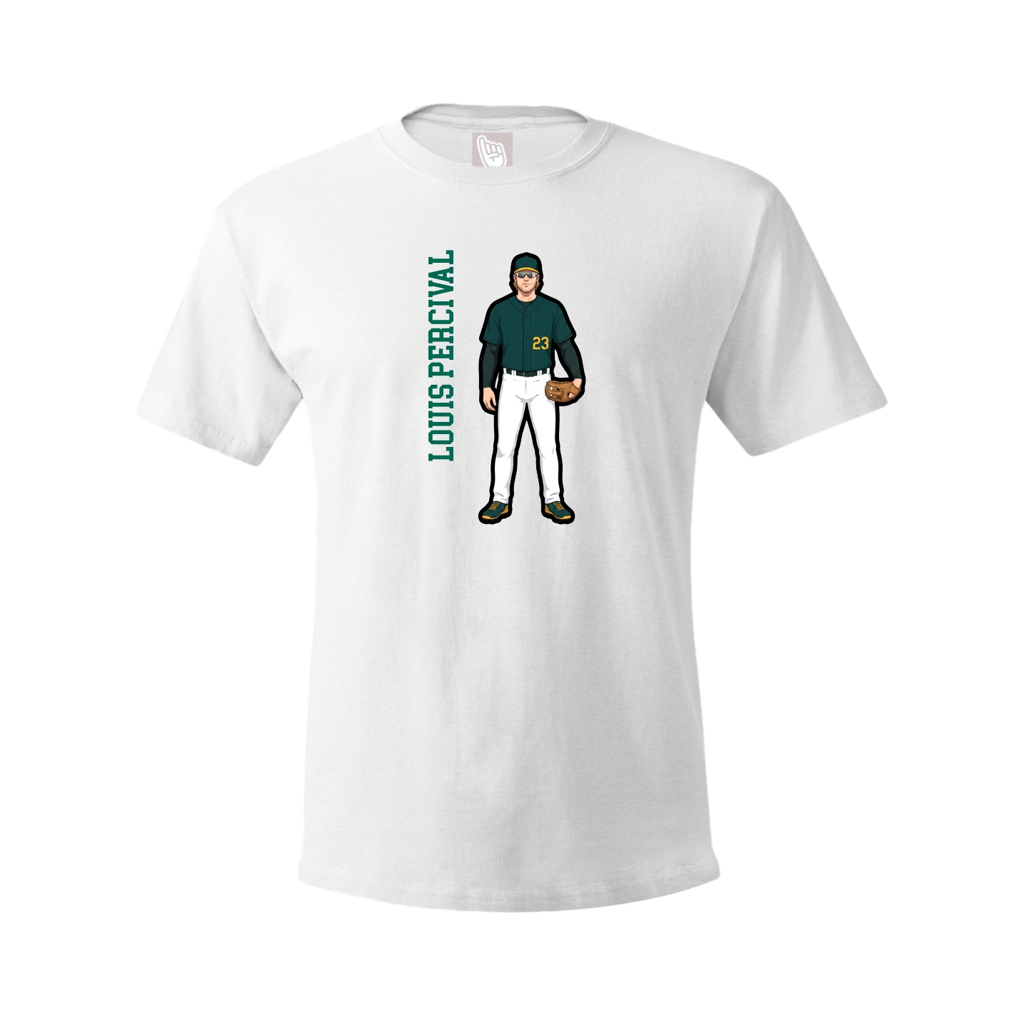 Tee — Name Vertical in White