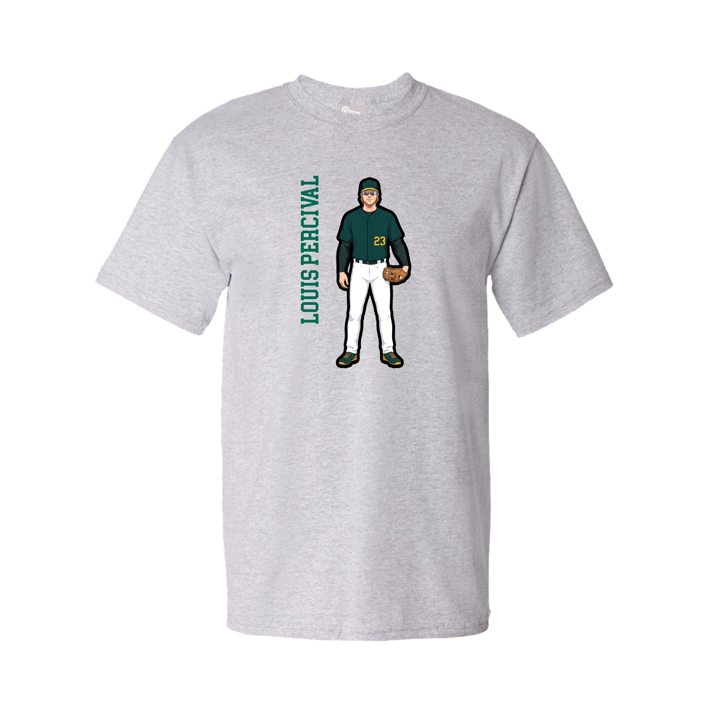 Youth Tee — Name Vertical in Grey