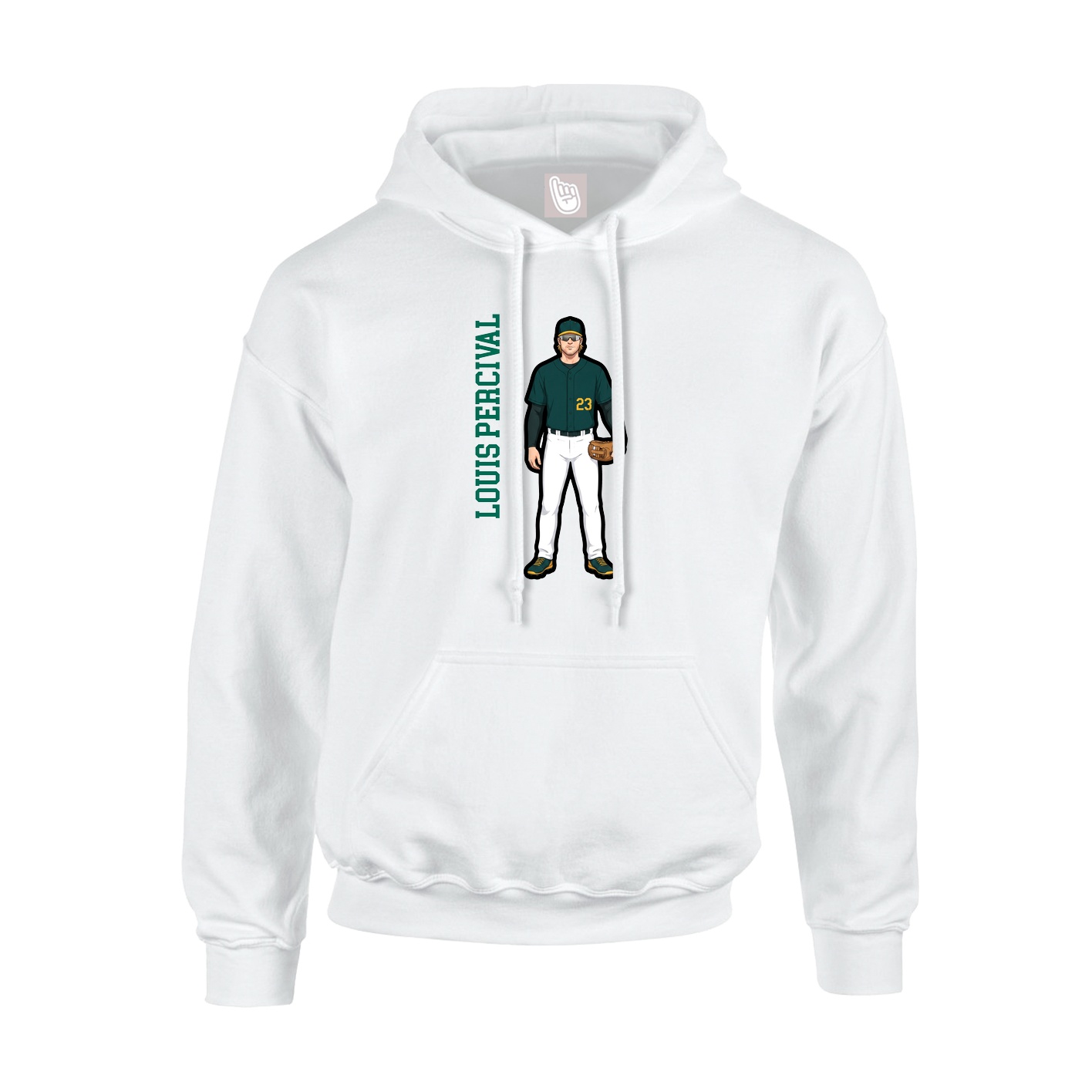 Hoodie — Name Vertical in White